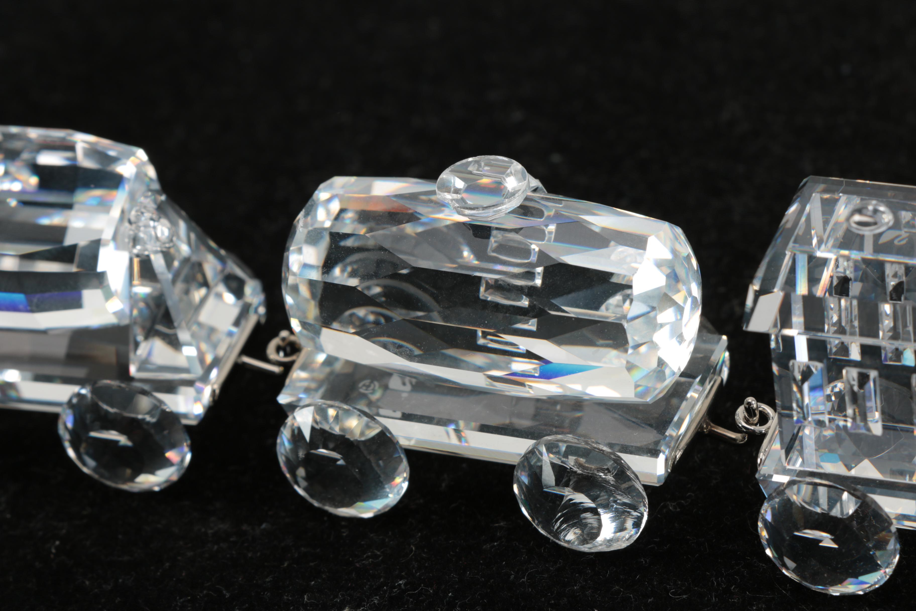 Seven-Piece Swarovski Crystal Train Figurine Set