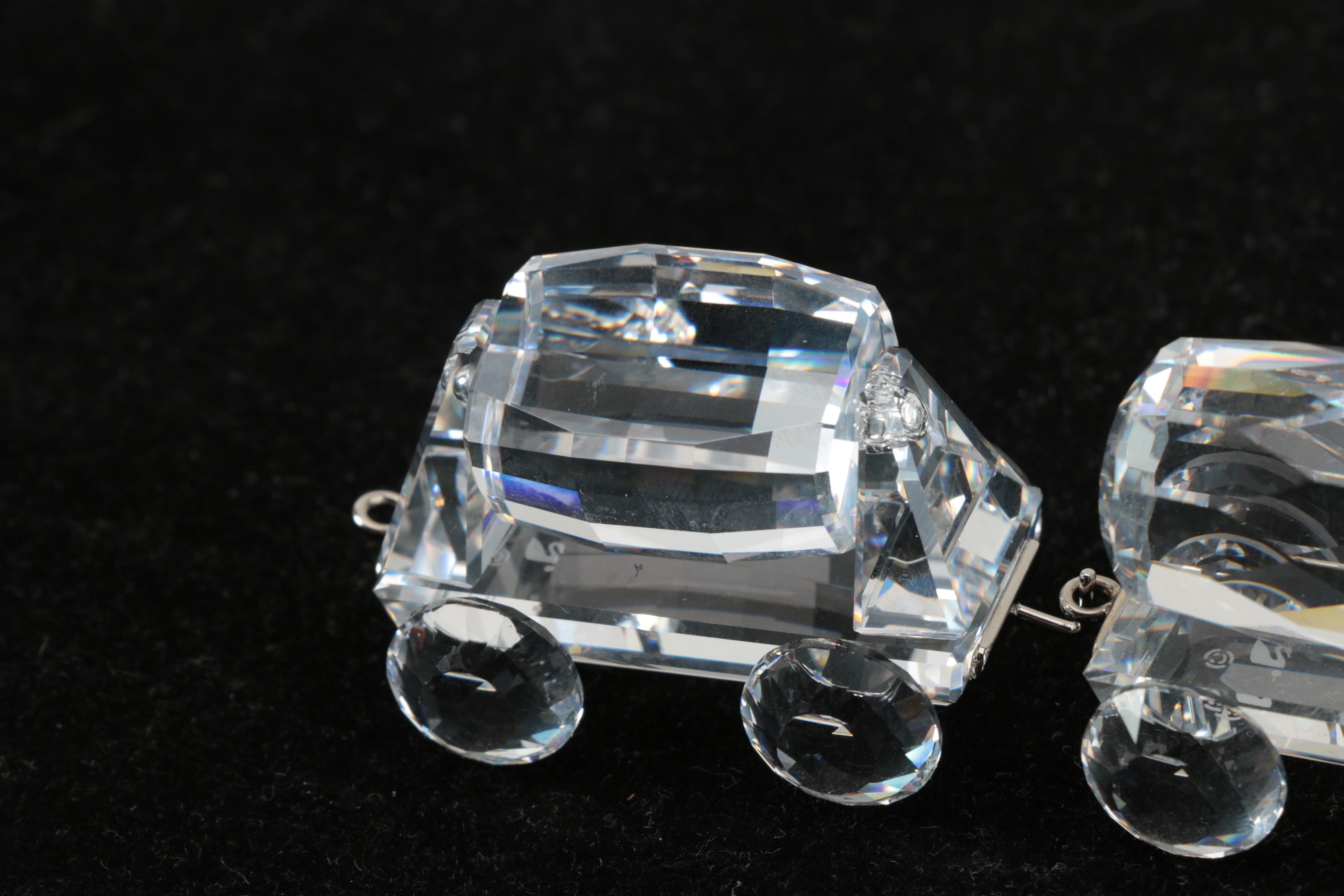 Seven-Piece Swarovski Crystal Train Figurine Set