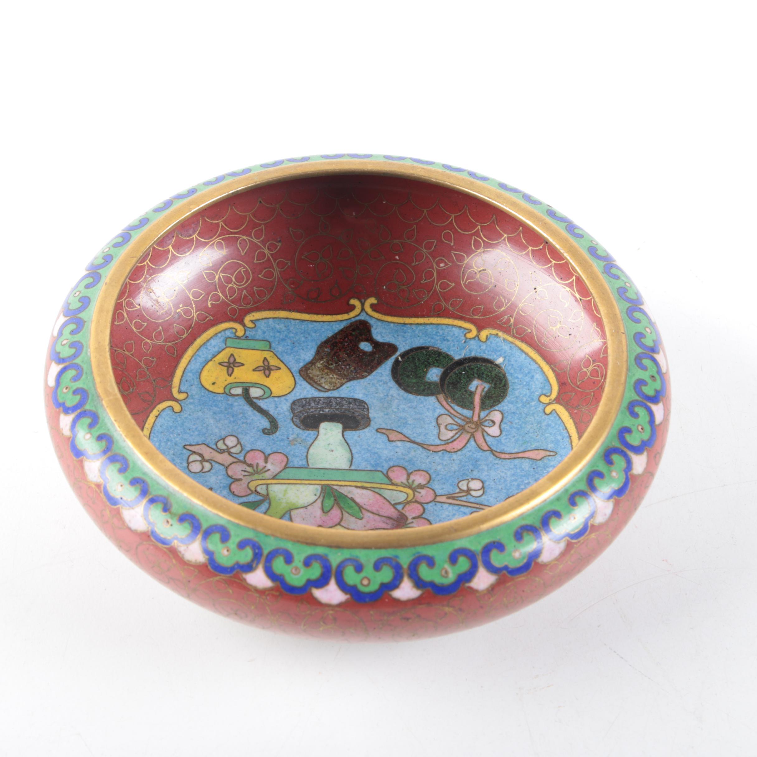 Venetian Glass and Chinese Cloisonné Trinket Dishes