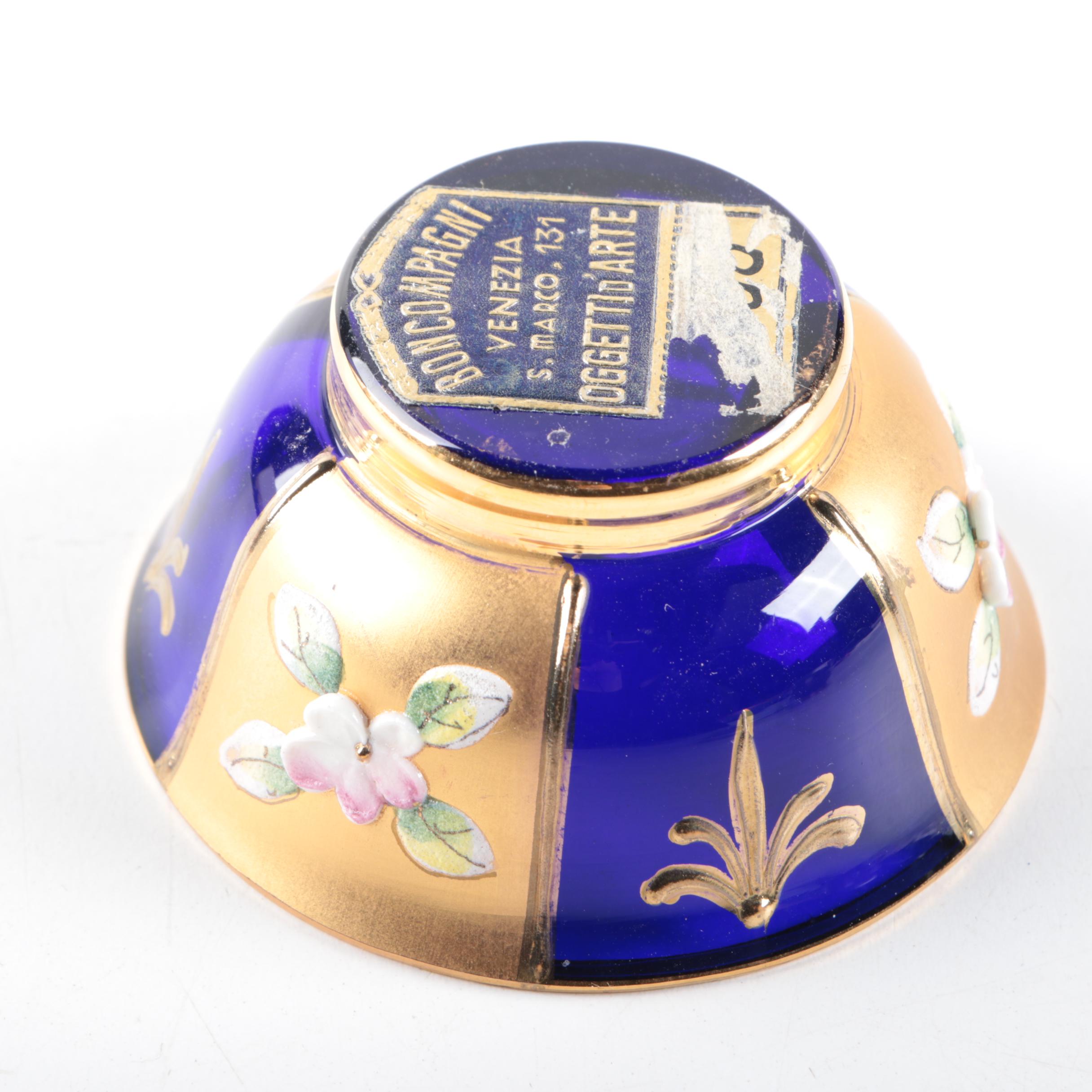 Venetian Glass and Chinese Cloisonné Trinket Dishes