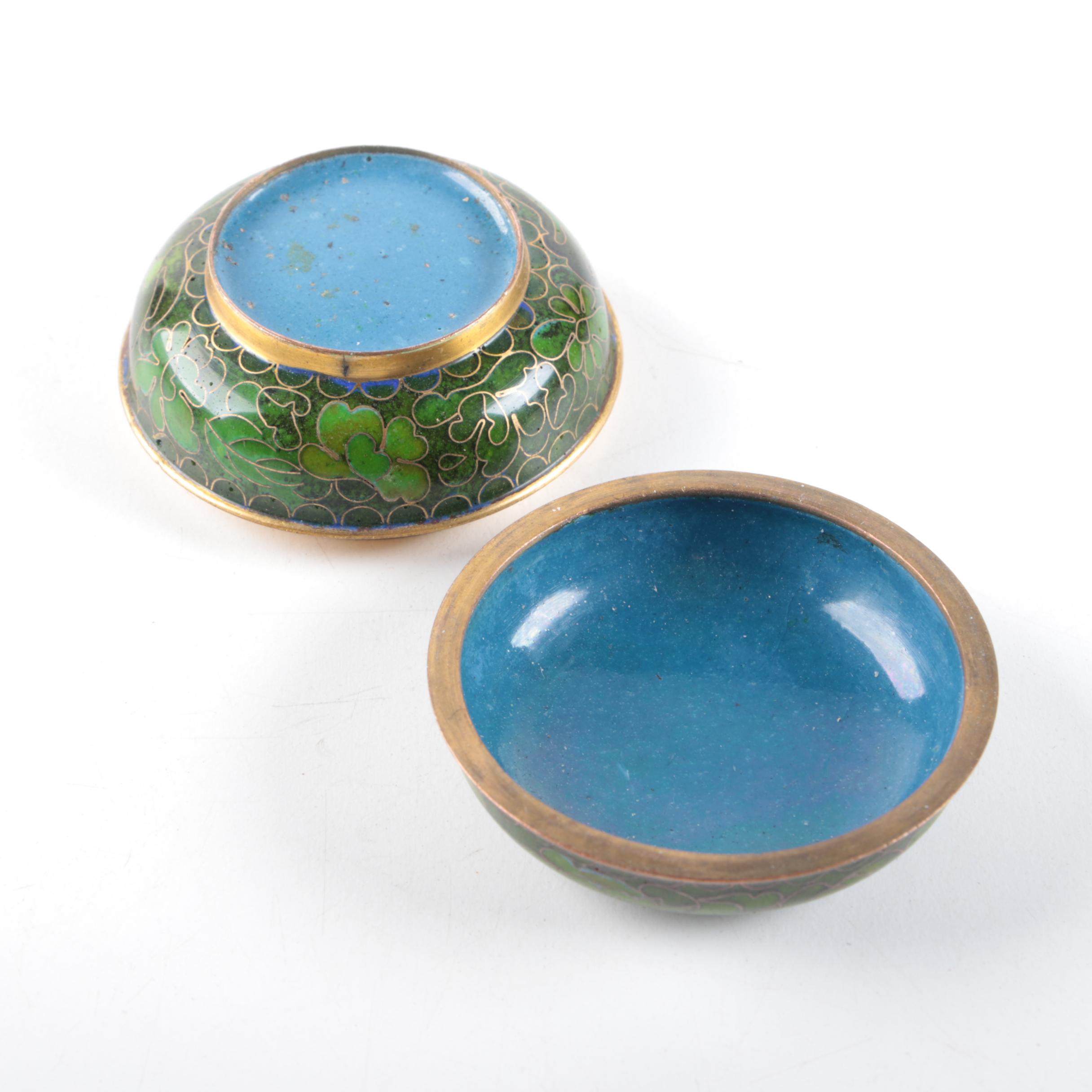 Venetian Glass and Chinese Cloisonné Trinket Dishes