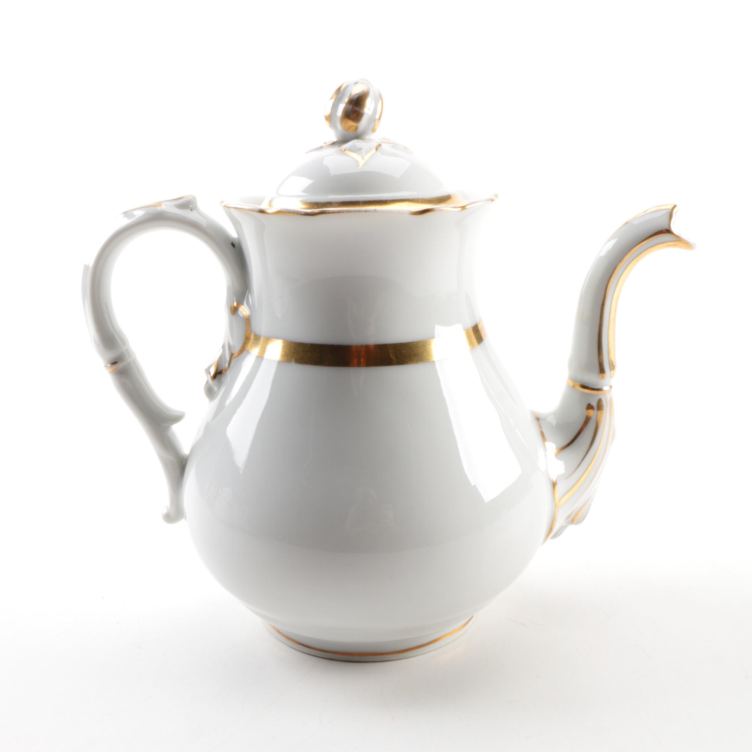 Old Paris Porcelain Tea Pot, Creamer and Sugar Jar