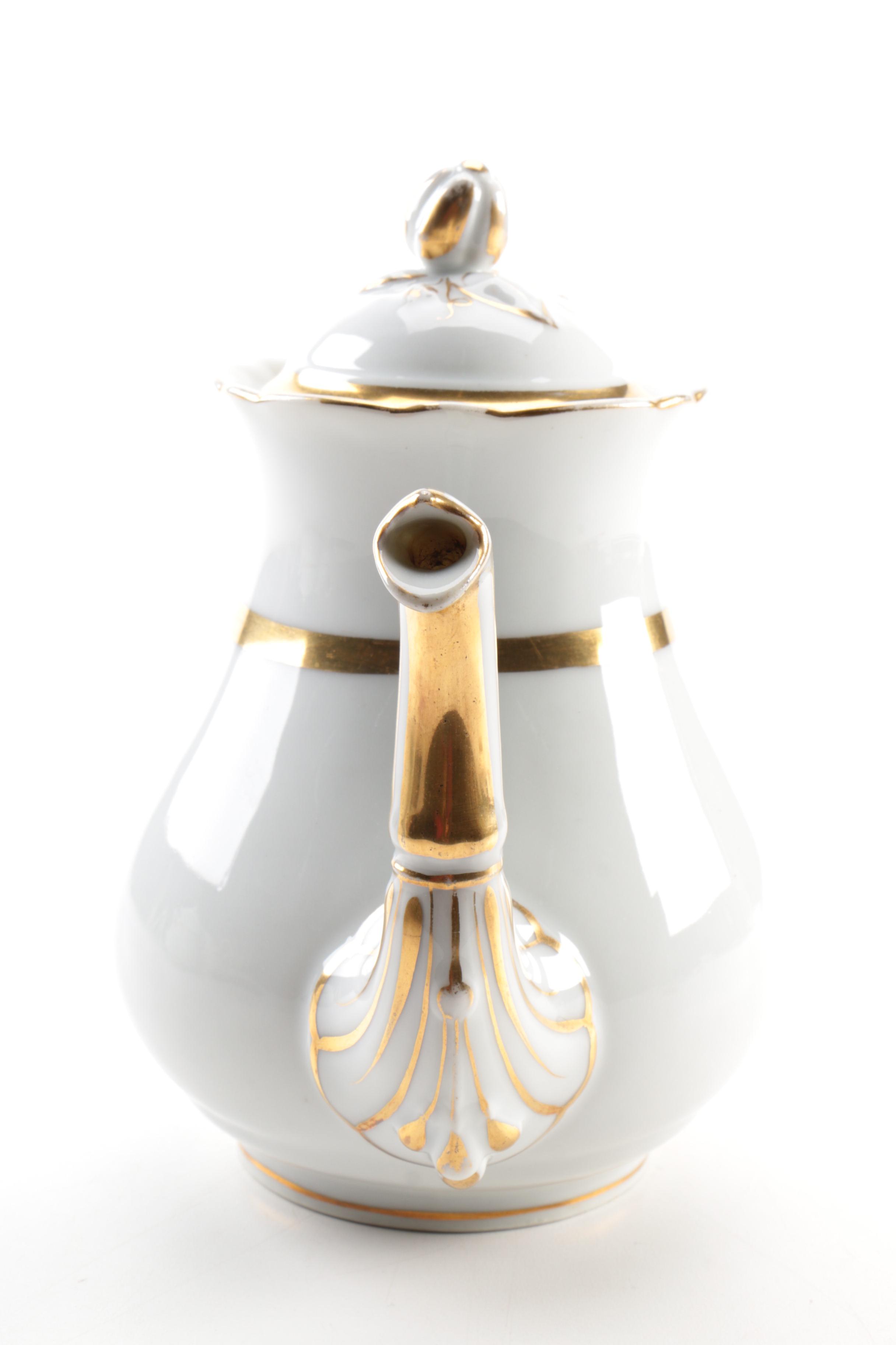 Old Paris Porcelain Tea Pot, Creamer and Sugar Jar