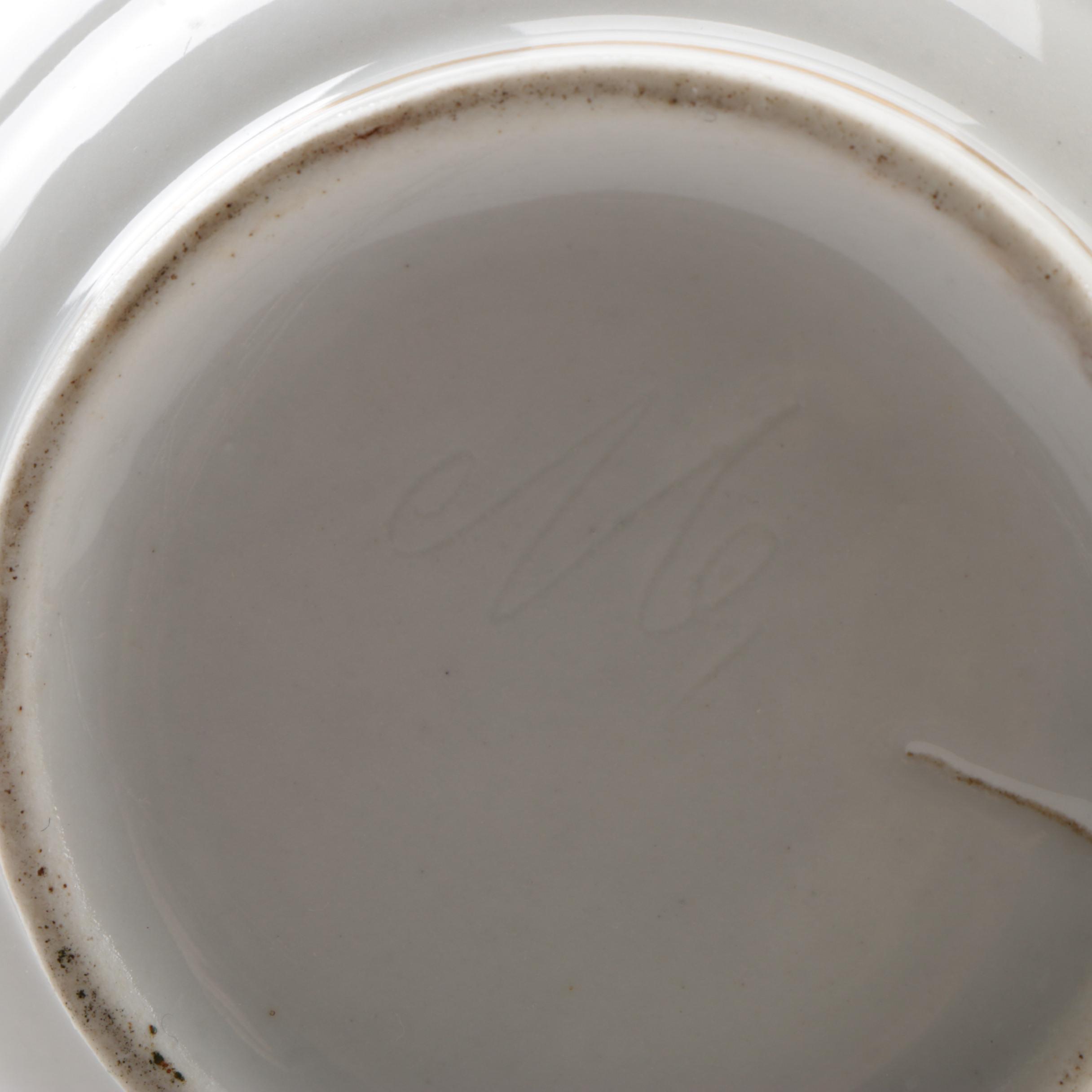 Old Paris Porcelain Tea Pot, Creamer and Sugar Jar