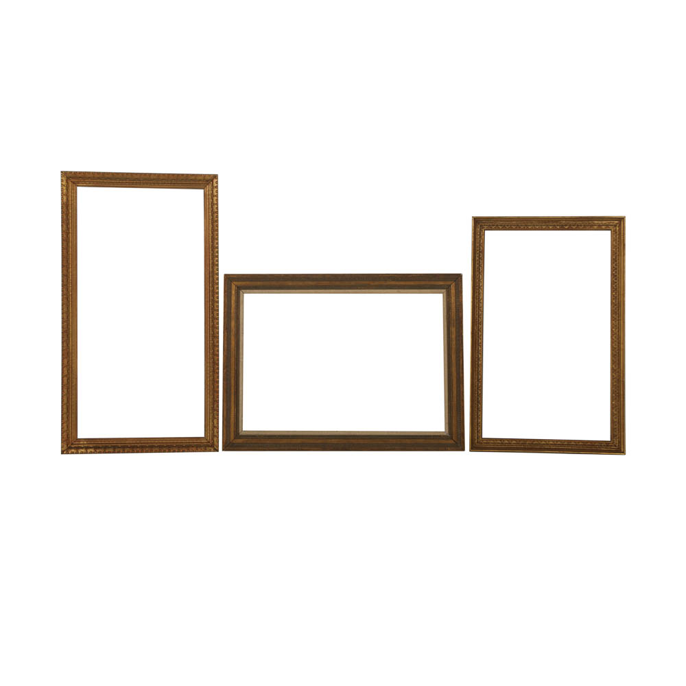Three Gold-Toned Wooden Frames