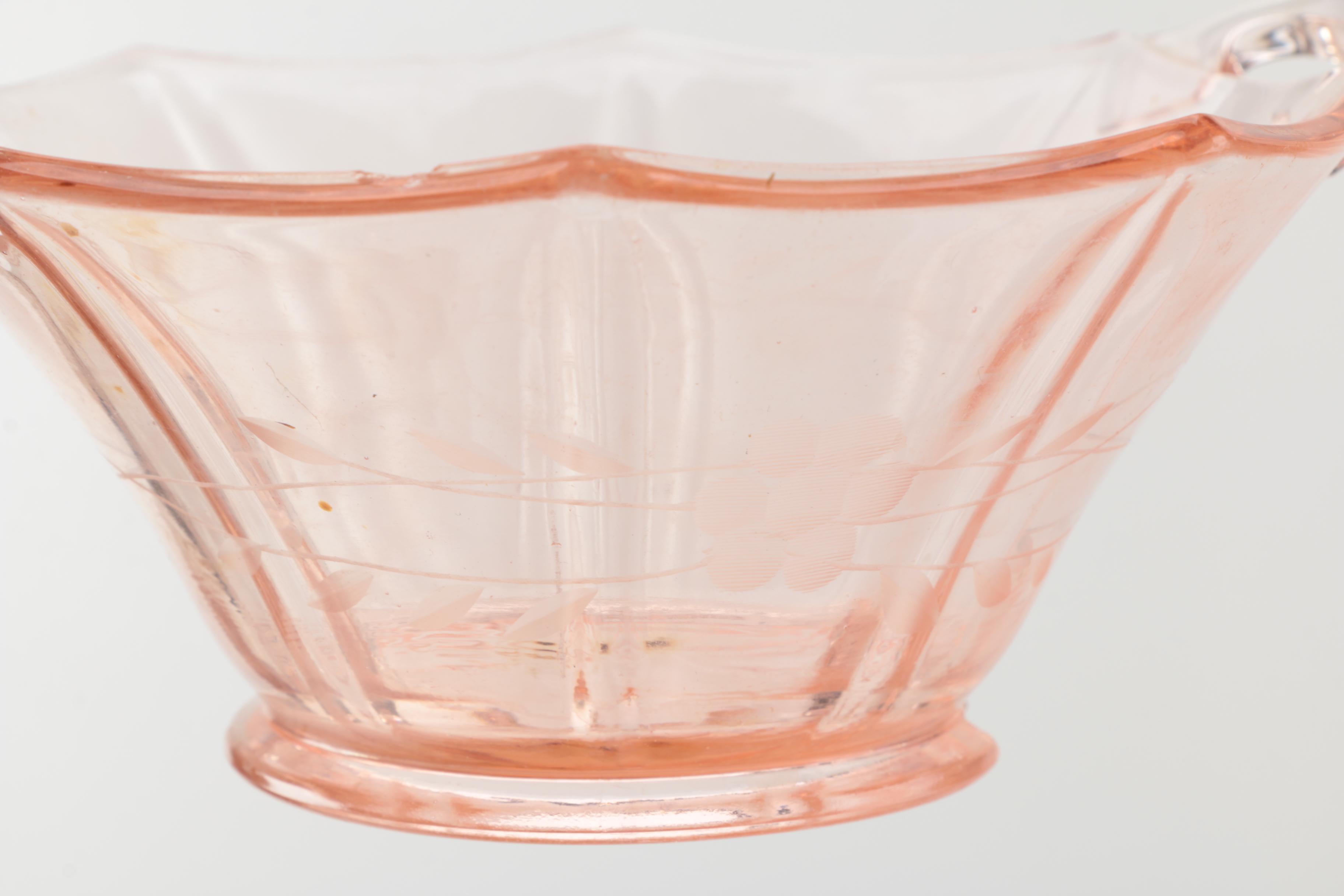 Depression Glass Tableware Including Anchor Hocking "Fortune Pink" Circa 1937