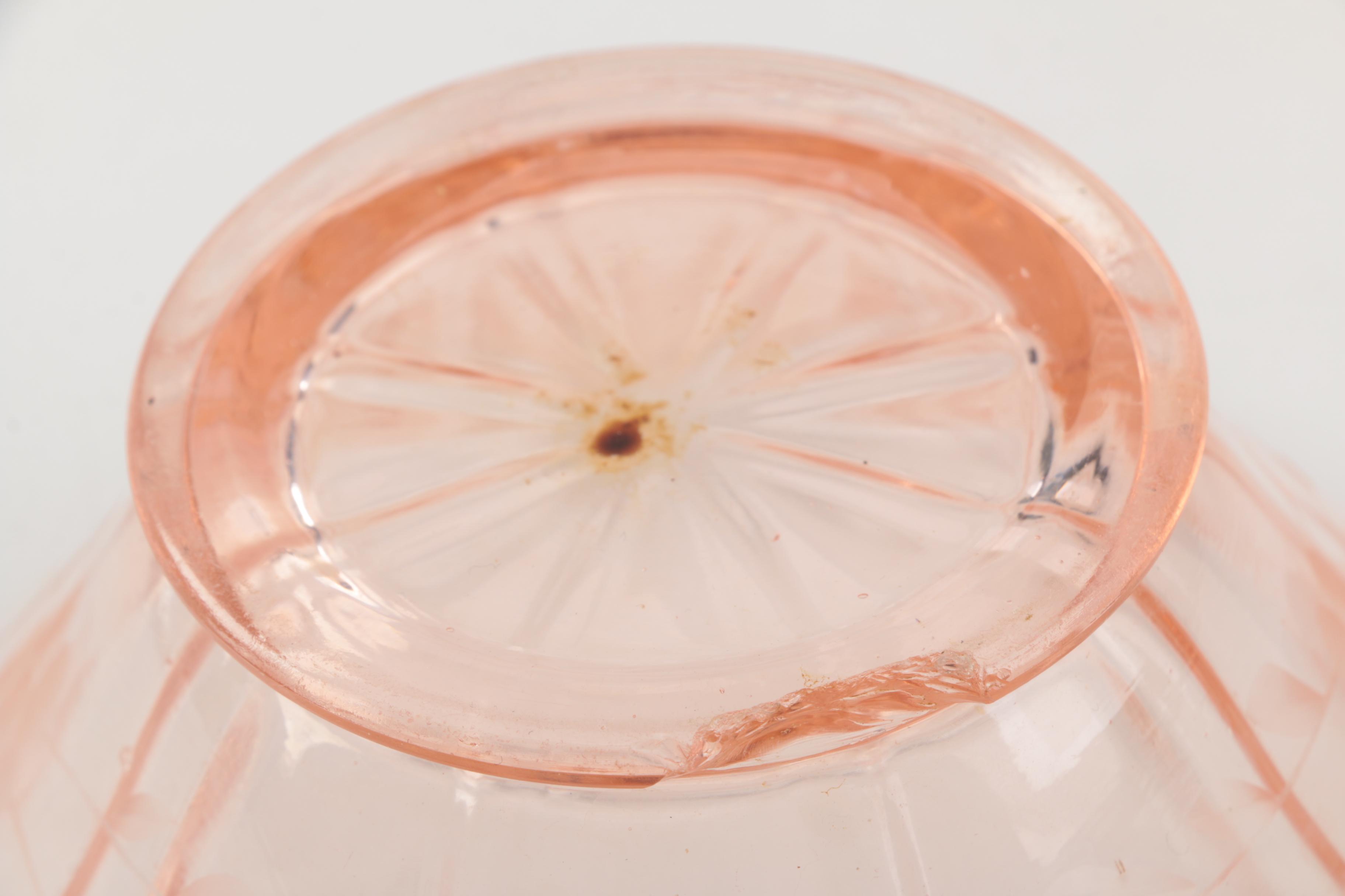 Depression Glass Tableware Including Anchor Hocking "Fortune Pink" Circa 1937