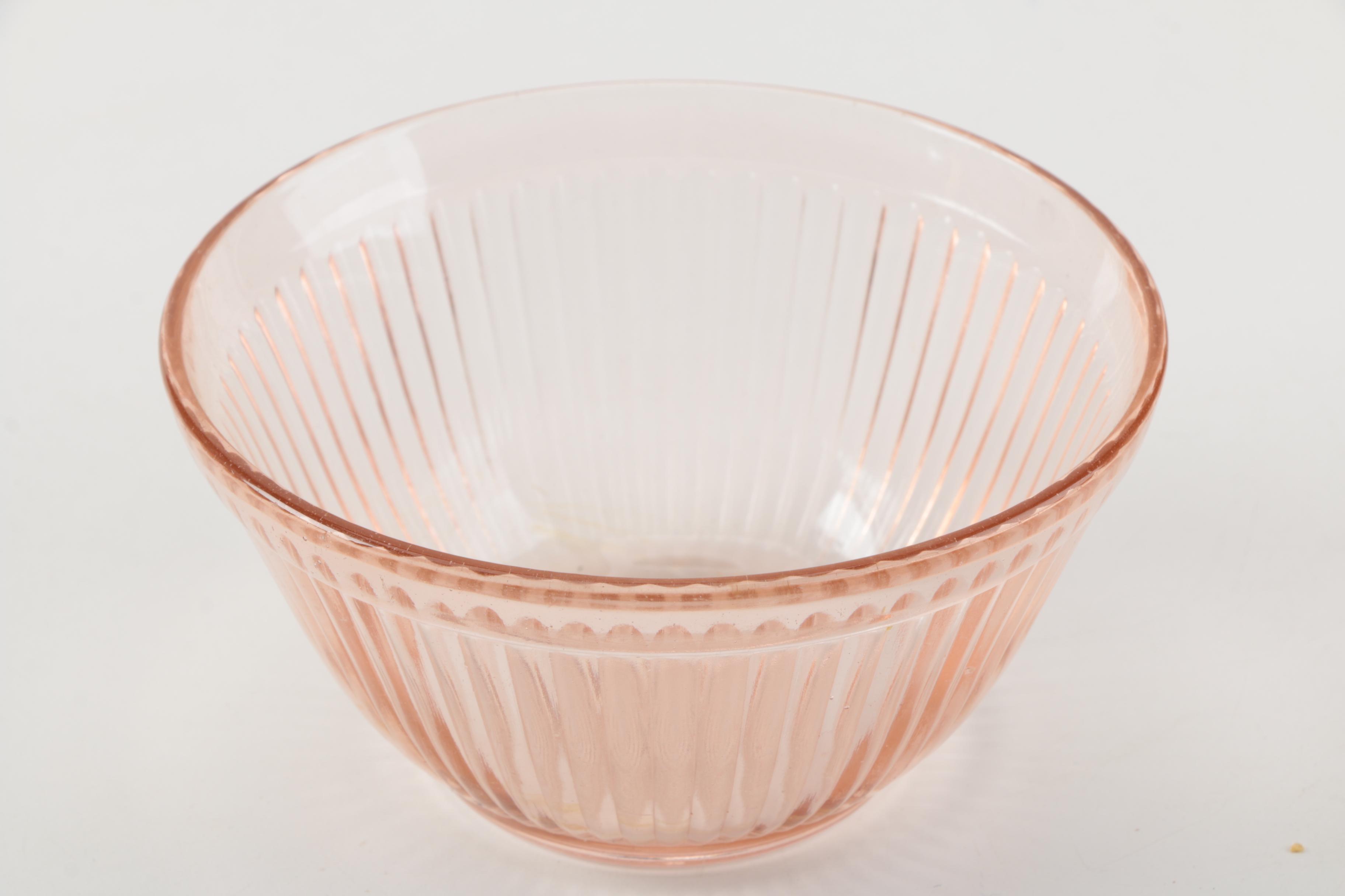 Depression Glass Tableware Including Anchor Hocking "Fortune Pink" Circa 1937