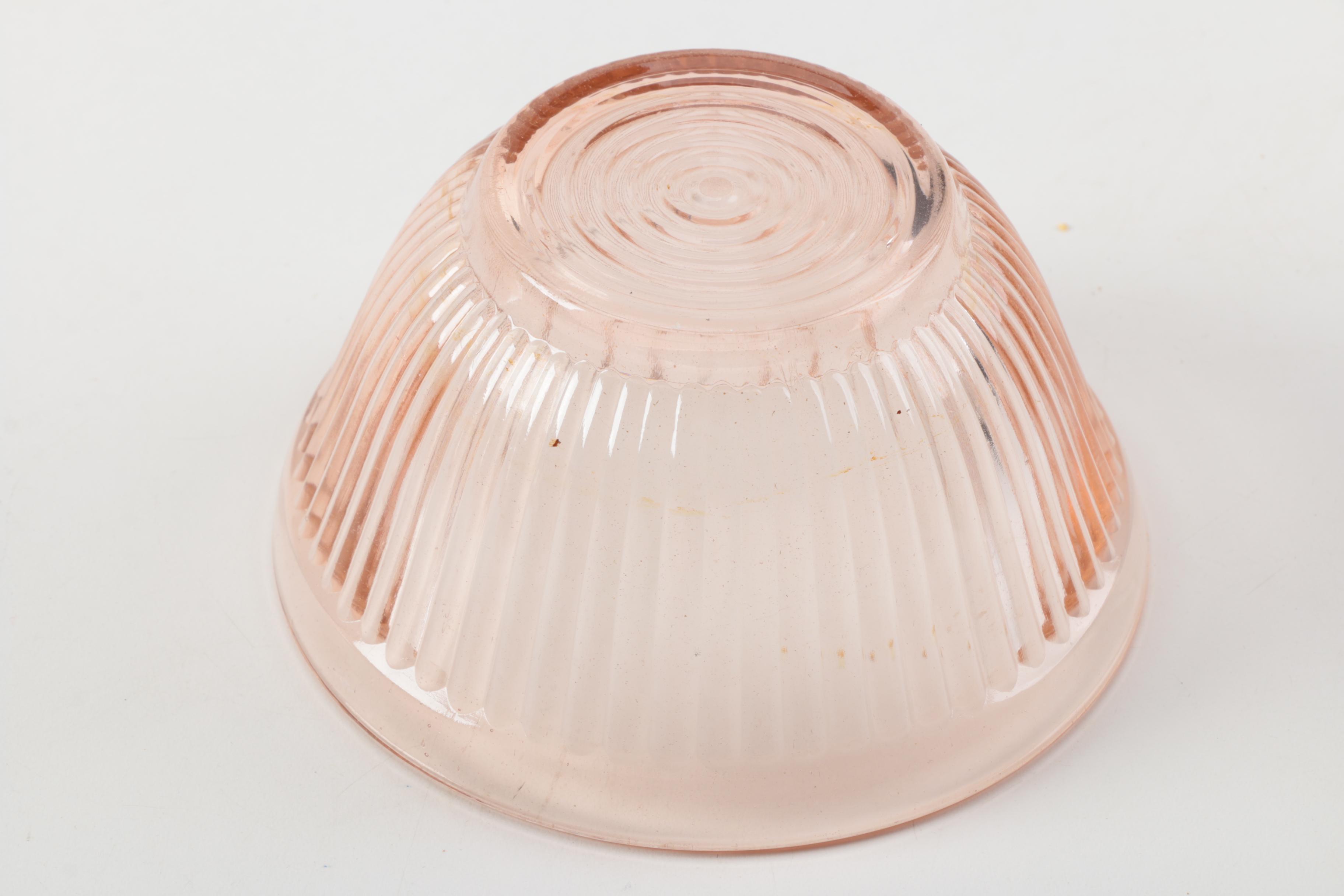 Depression Glass Tableware Including Anchor Hocking "Fortune Pink" Circa 1937