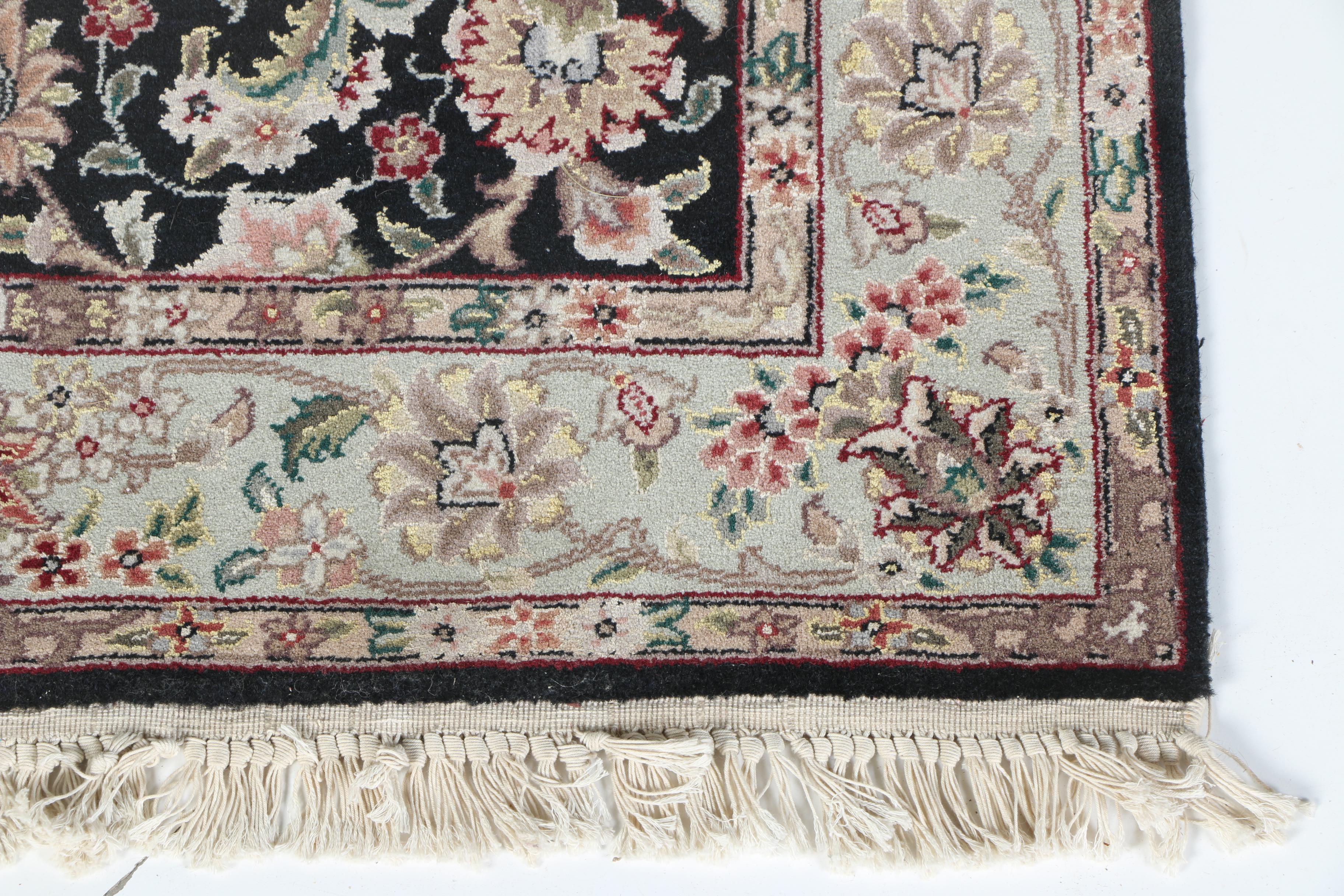 Finely Hand-Knotted Sino-Persian Wool and Silk Accent Rugs