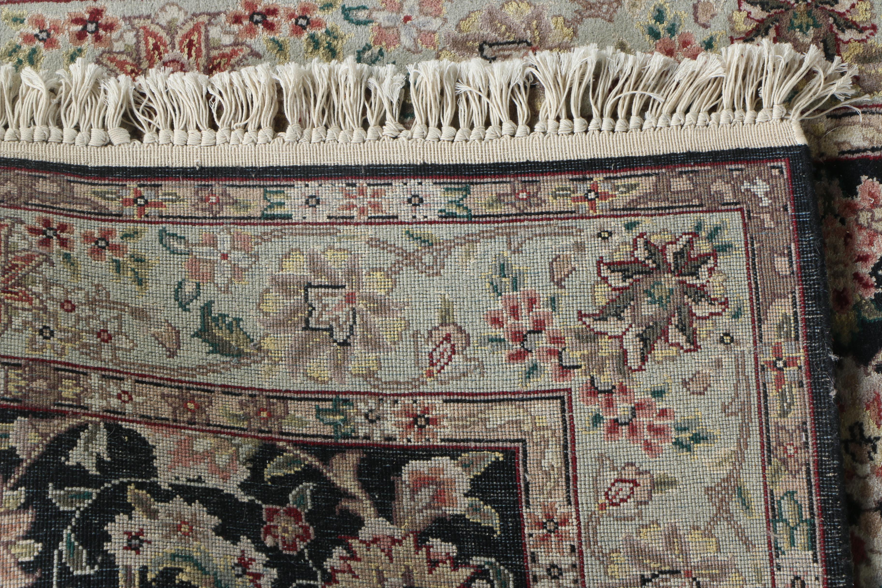 Finely Hand-Knotted Sino-Persian Wool and Silk Accent Rugs