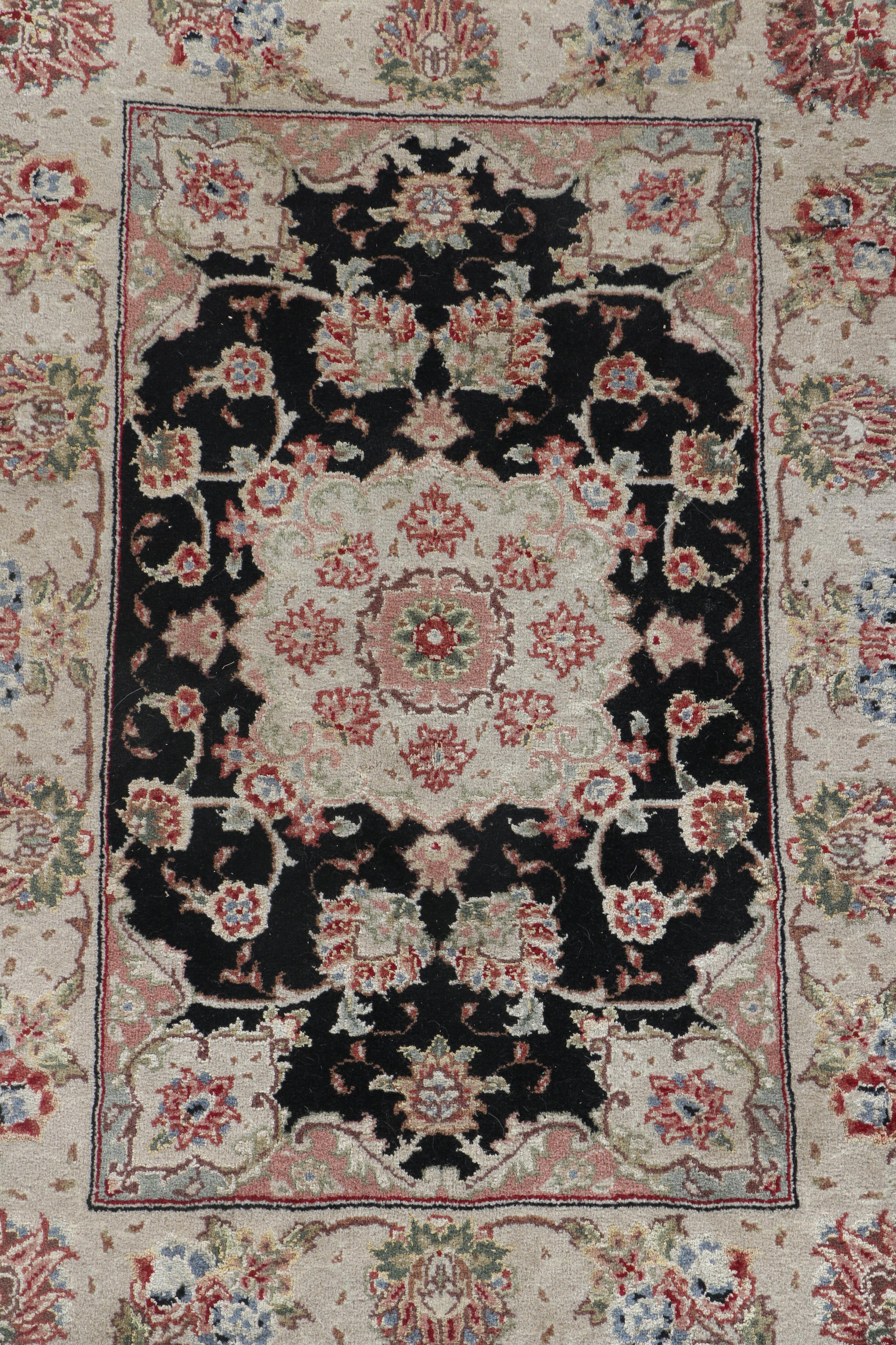 Finely Hand-Knotted Sino-Persian Wool and Silk Accent Rugs