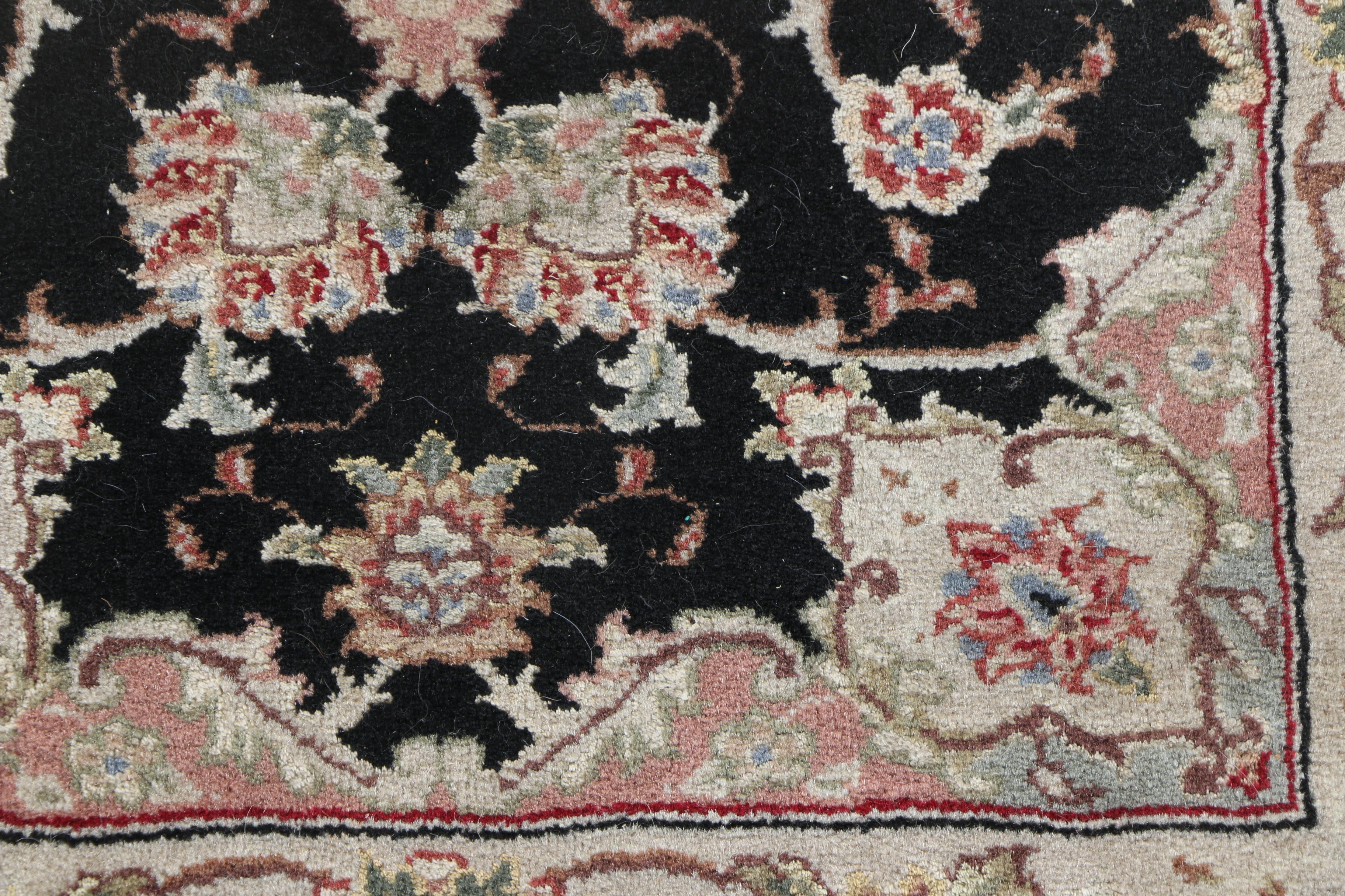 Finely Hand-Knotted Sino-Persian Wool and Silk Accent Rugs