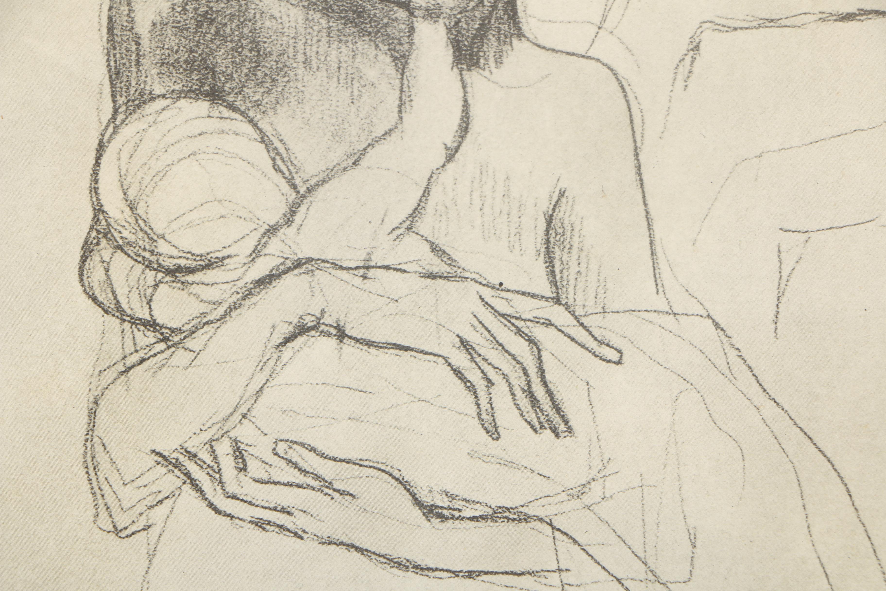 Halftone Print After Pablo Picasso "Mother and Child"