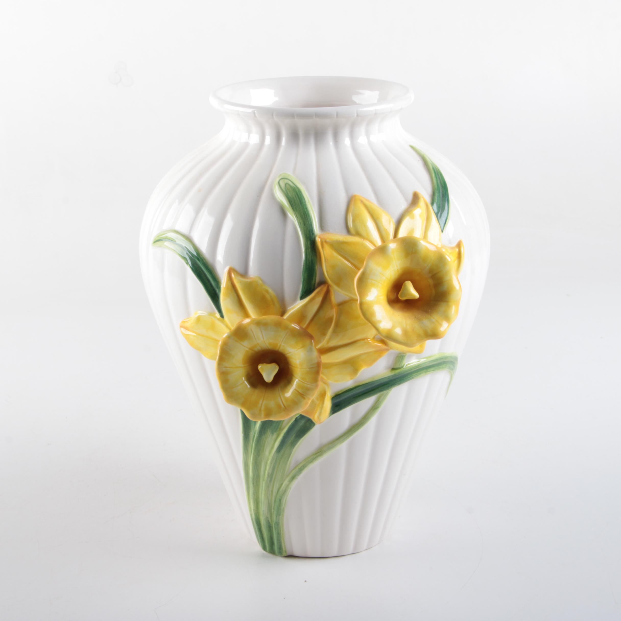 Floral Motif Ceramic Vases