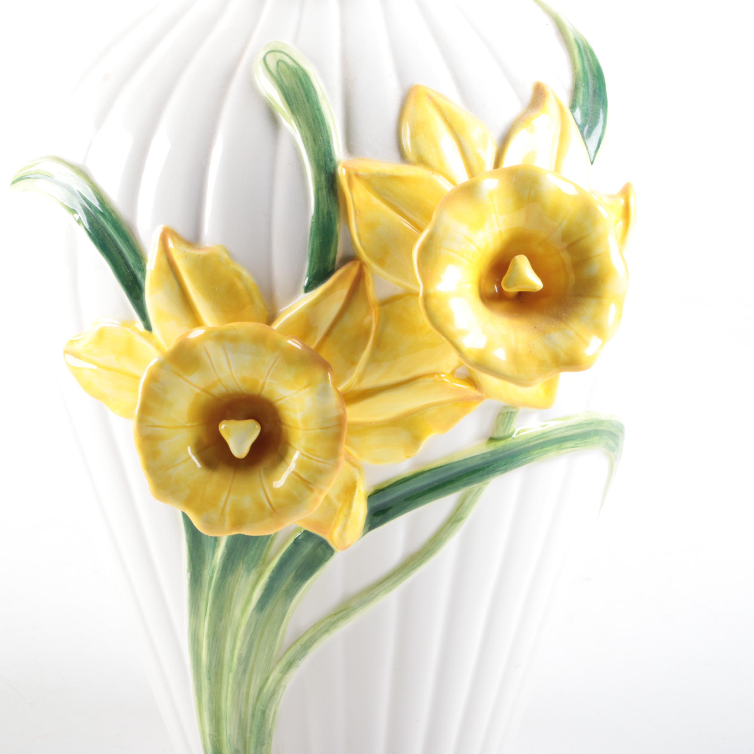 Floral Motif Ceramic Vases