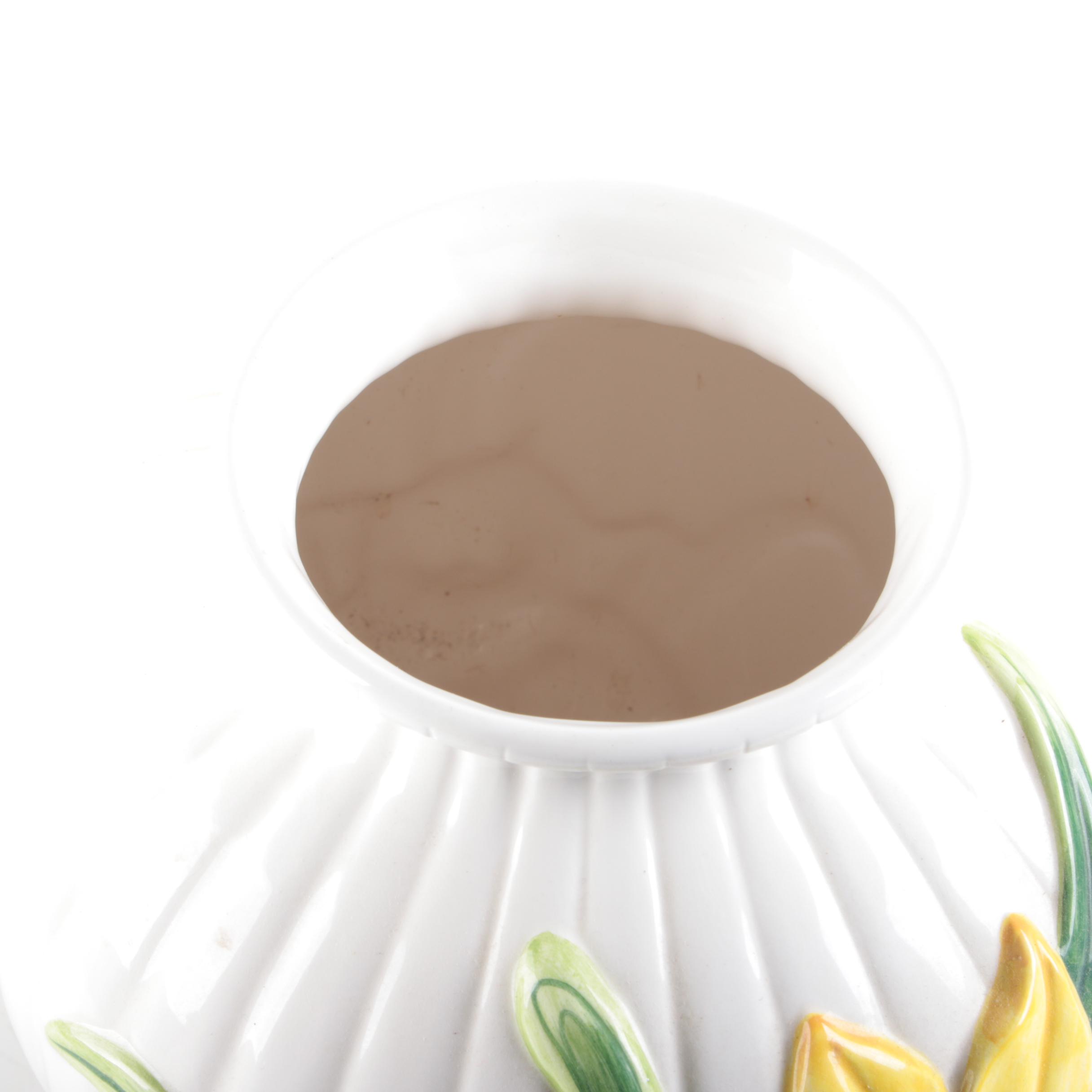 Floral Motif Ceramic Vases