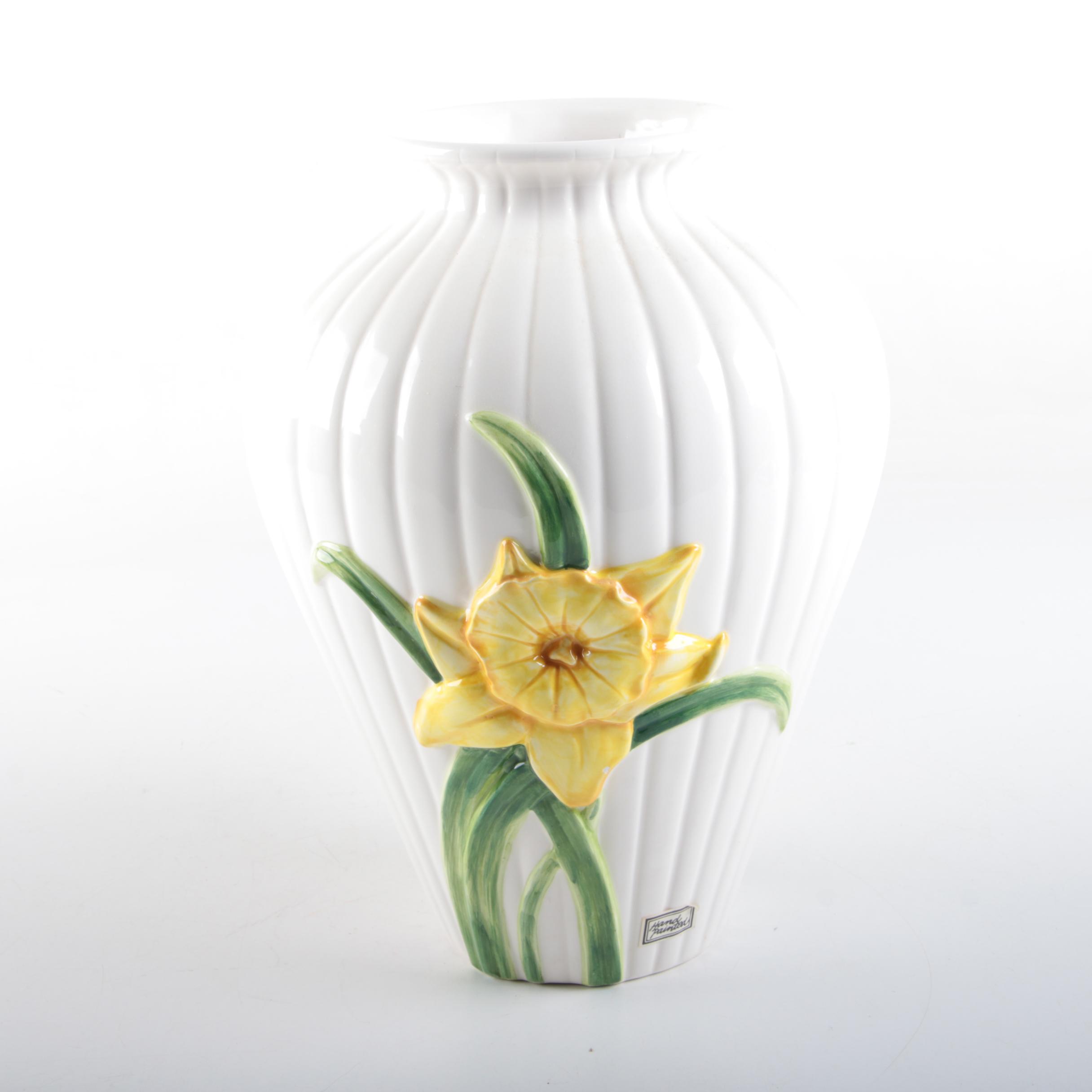 Floral Motif Ceramic Vases