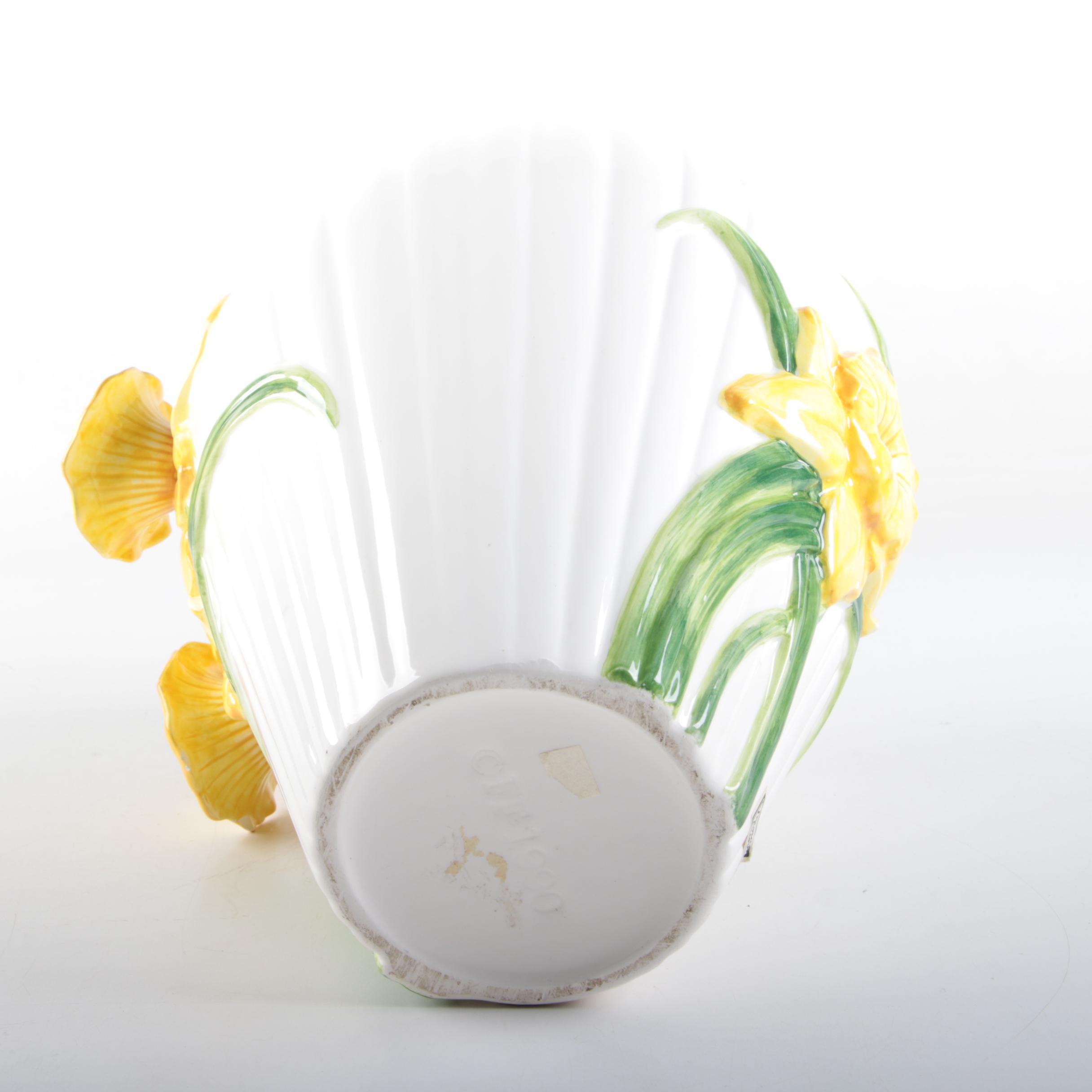 Floral Motif Ceramic Vases