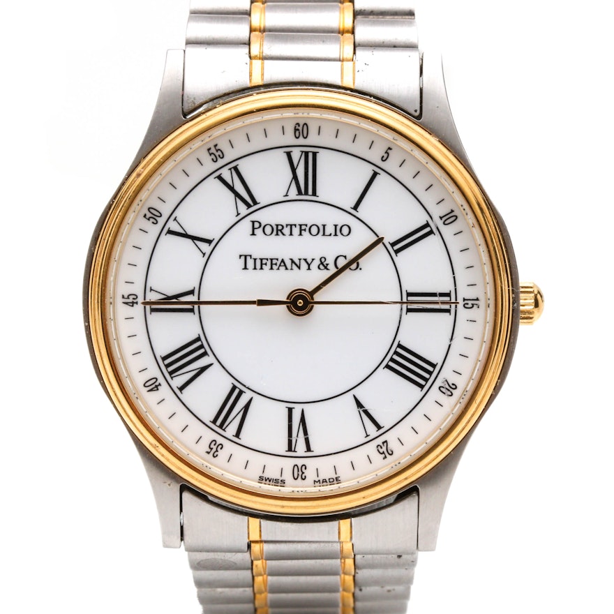 Tiffany & Co. Stainless Steel "Portfolio" Wristwatch