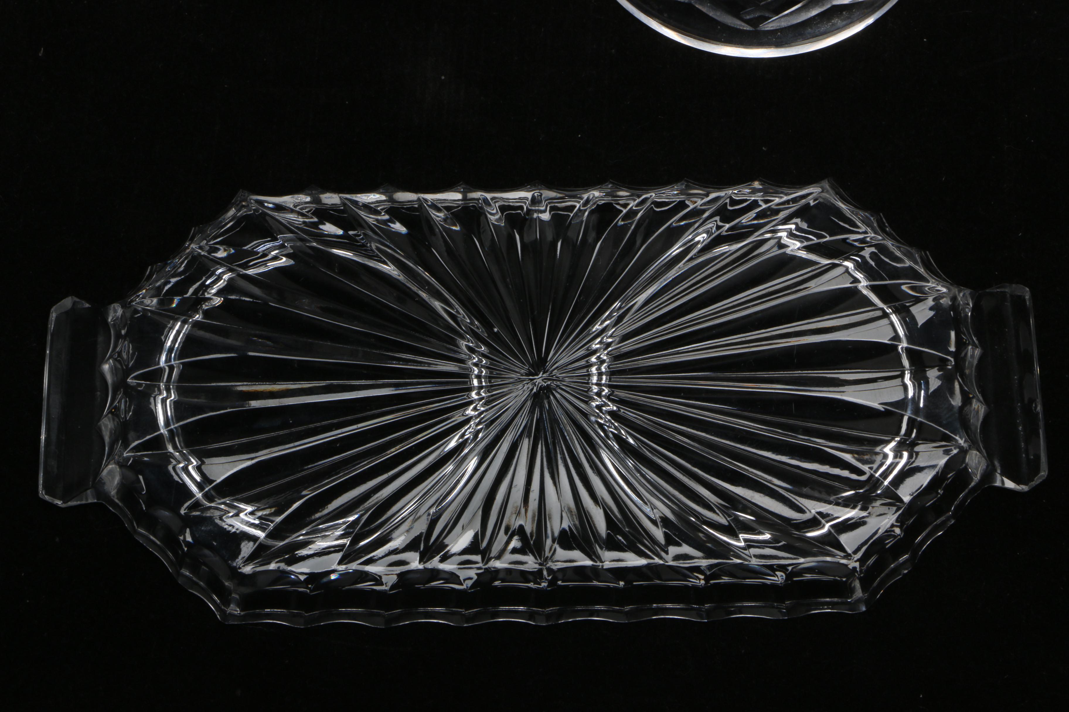 Waterford Crystal Mini Creamer and Open Sugar Bowl with Crystal Tray