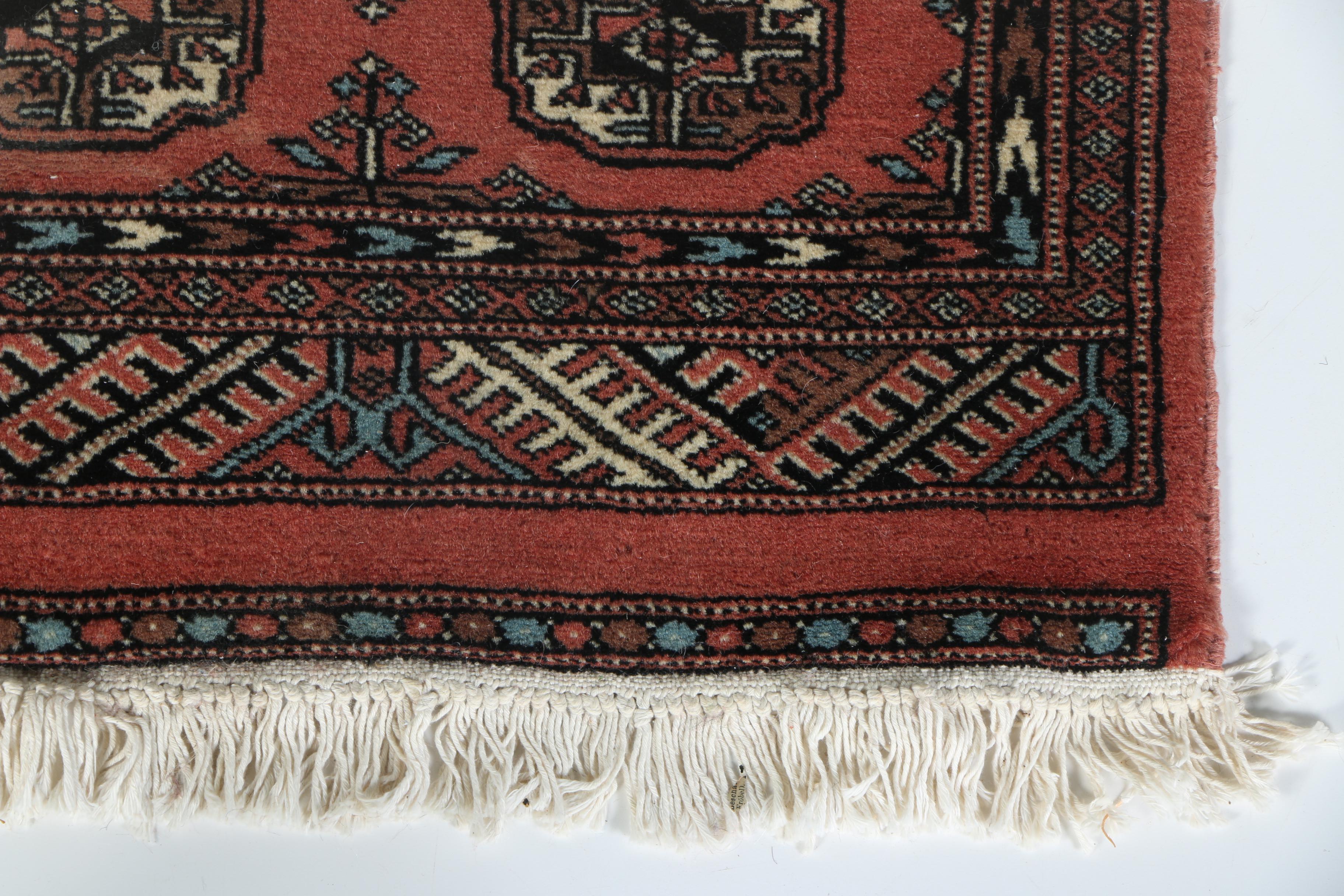 Pair of Hand-Knotted Tekke Bokhara Wool Accent Rugs