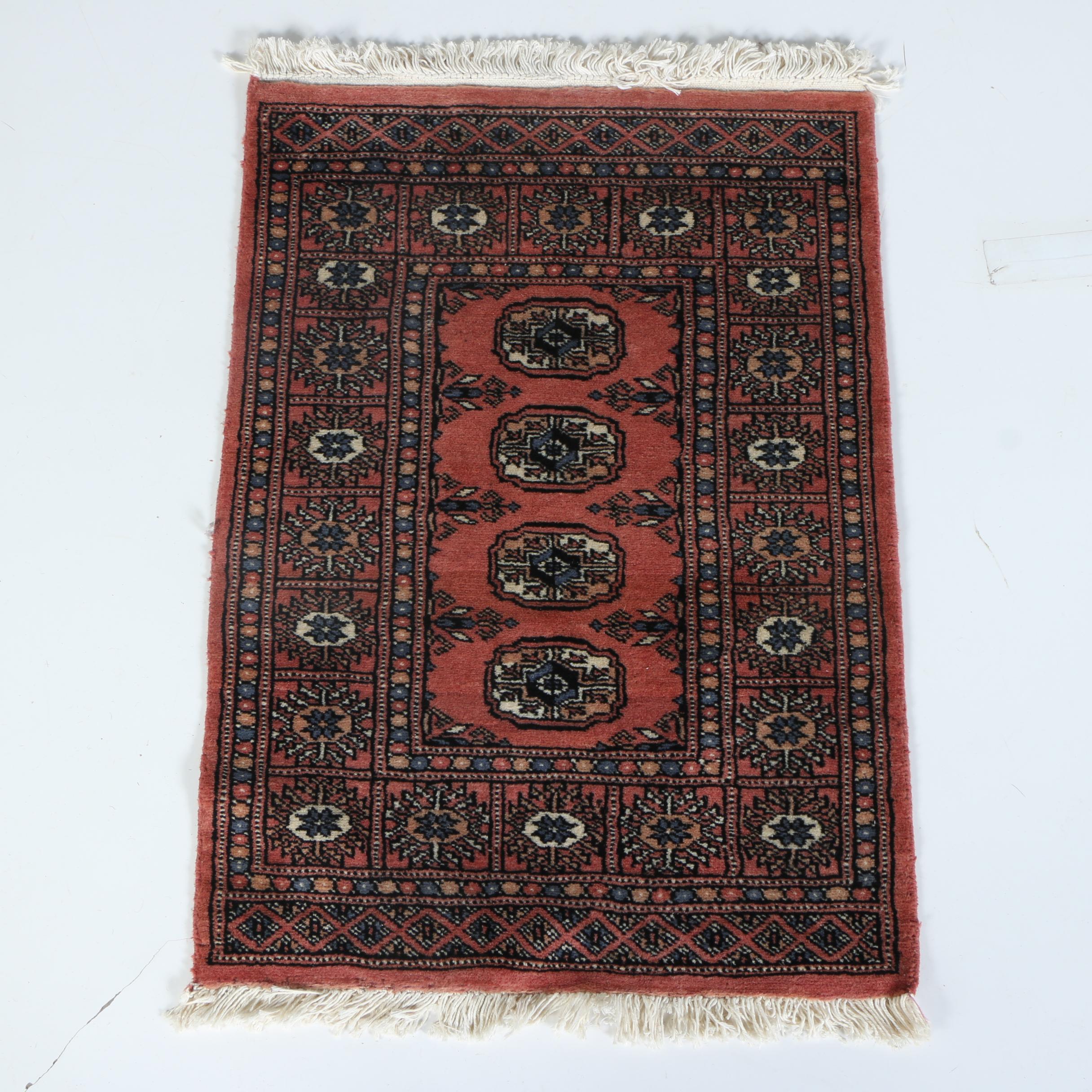 Pair of Hand-Knotted Tekke Bokhara Wool Accent Rugs