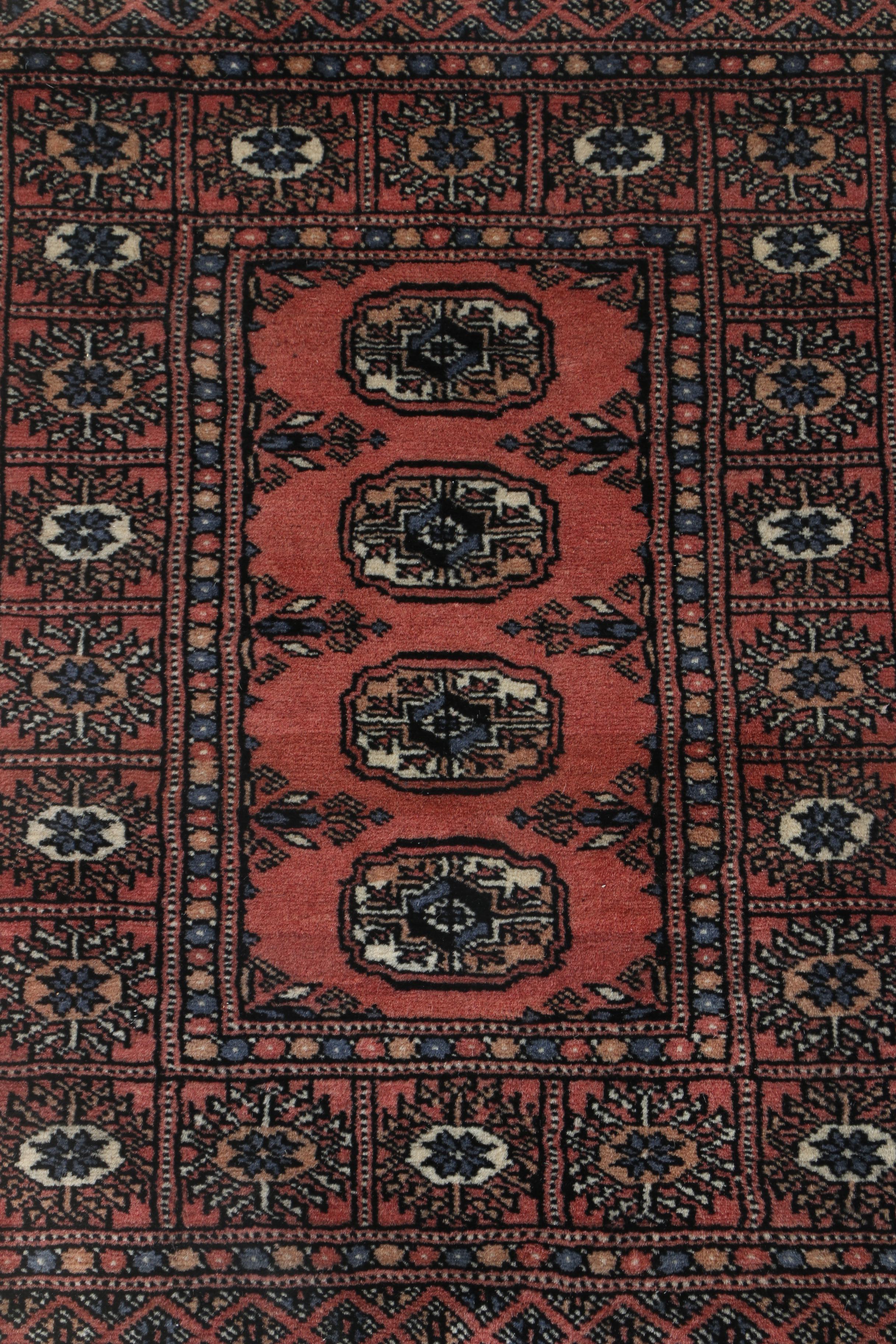 Pair of Hand-Knotted Tekke Bokhara Wool Accent Rugs