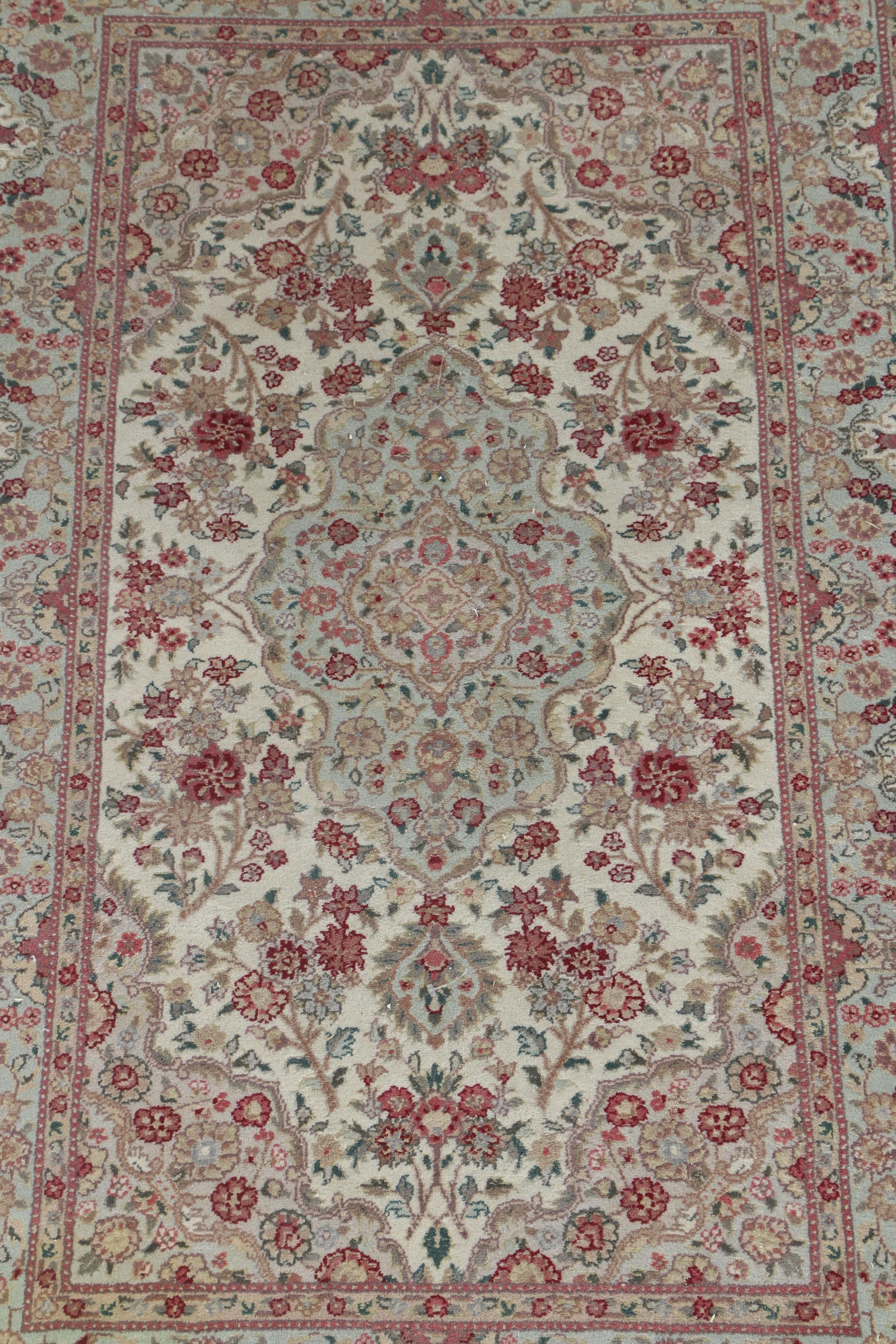 Finely Hand-Knotted Kerman-Style Accent Rug
