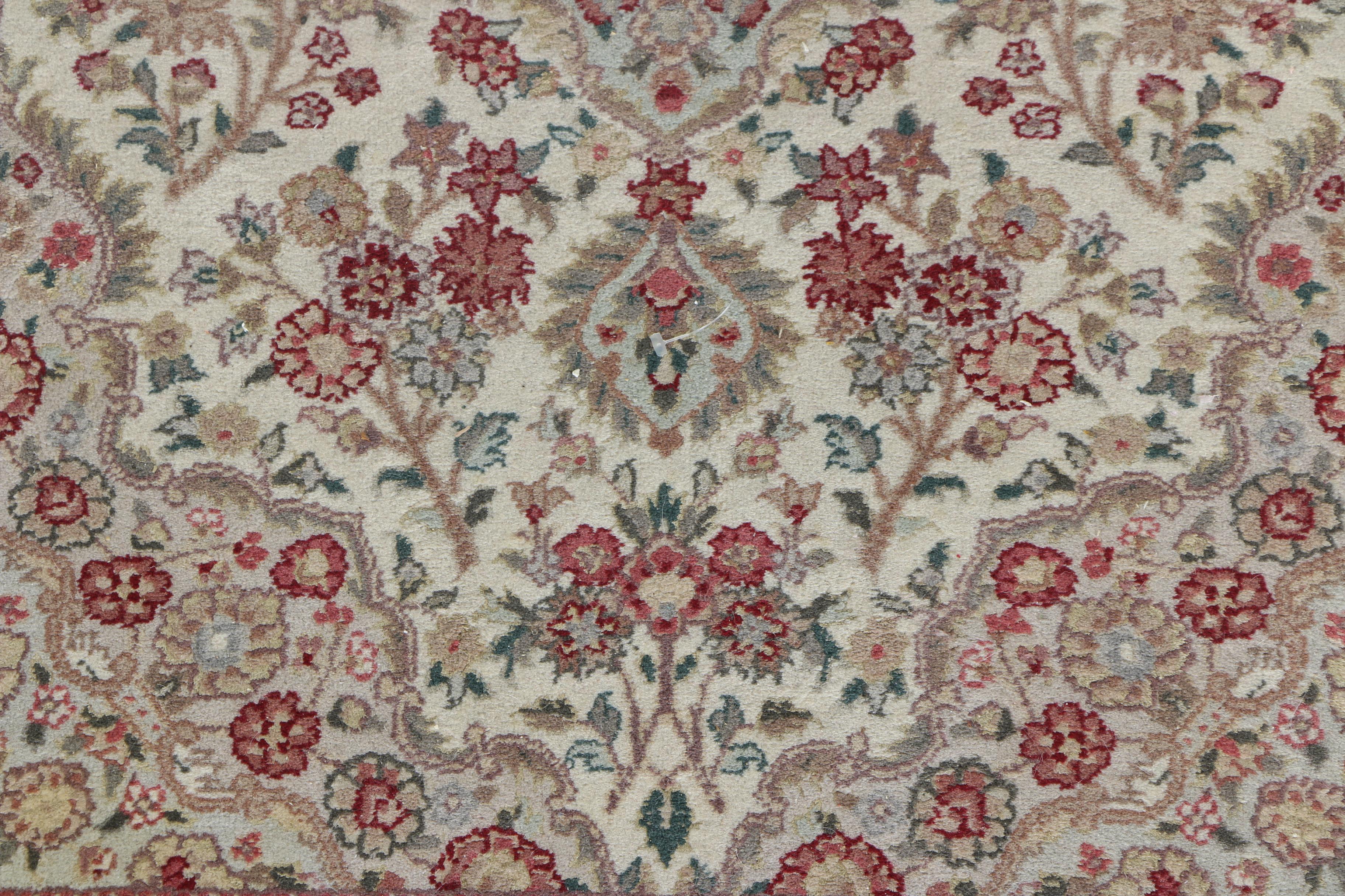 Finely Hand-Knotted Kerman-Style Accent Rug