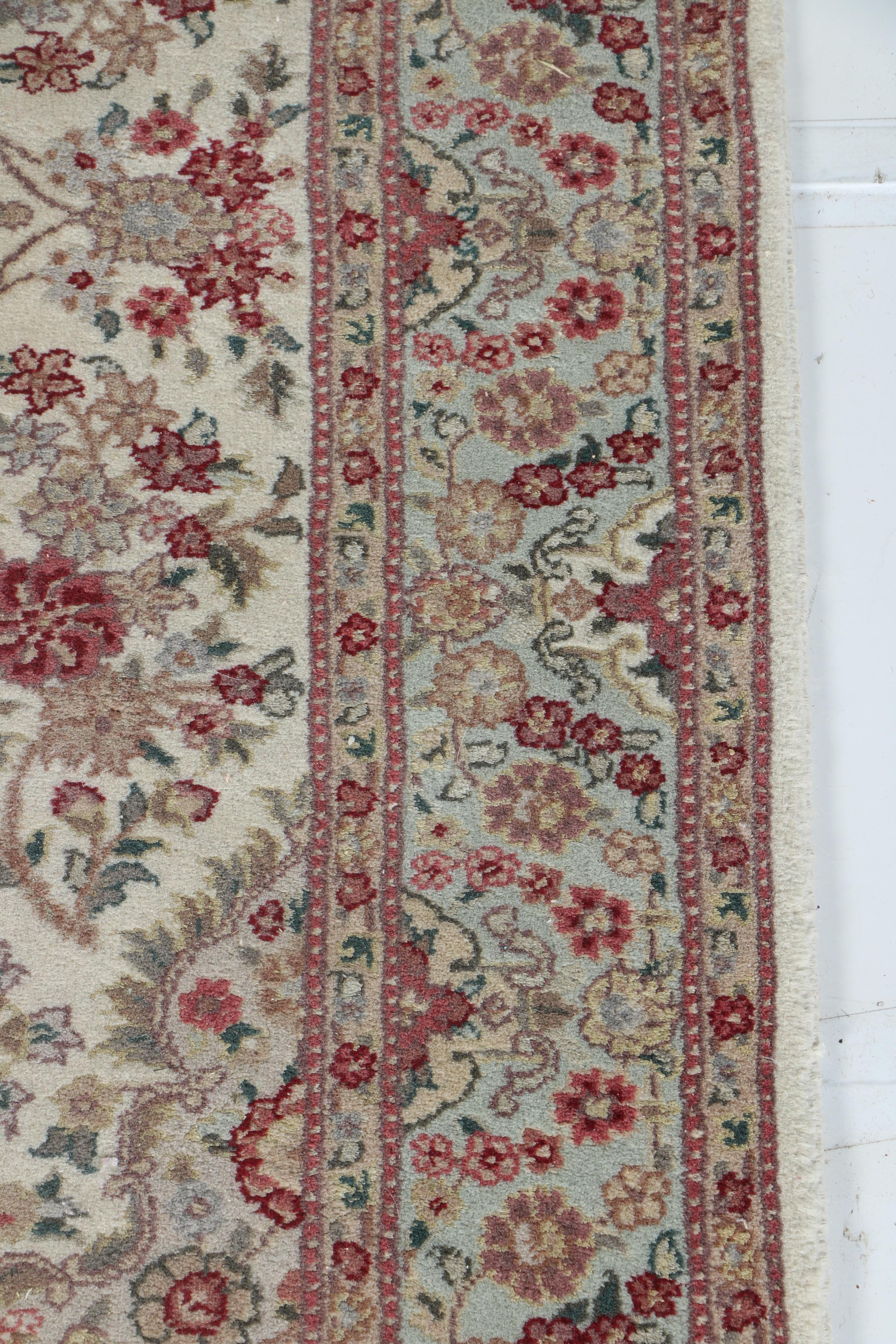 Finely Hand-Knotted Kerman-Style Accent Rug
