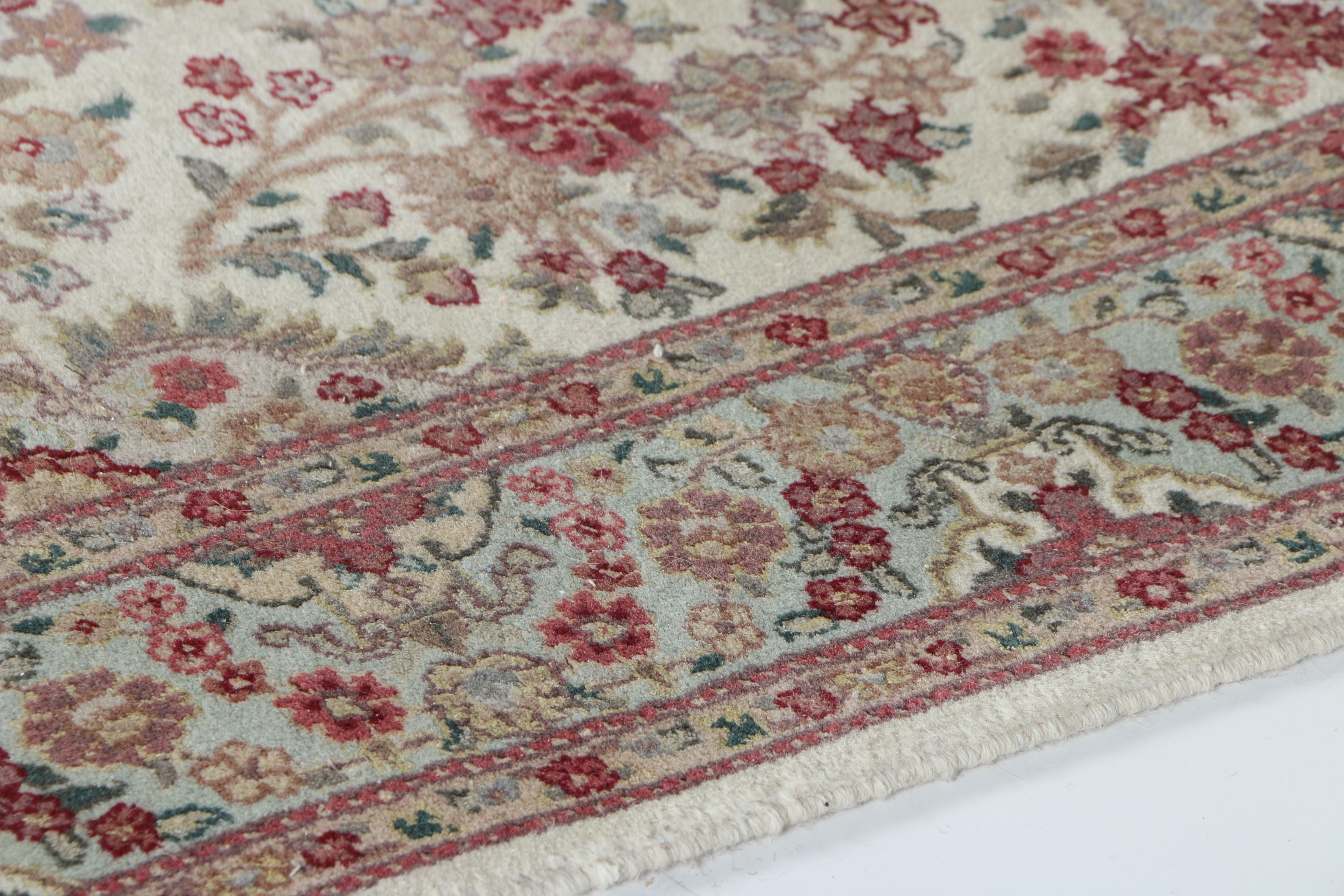 Finely Hand-Knotted Kerman-Style Accent Rug