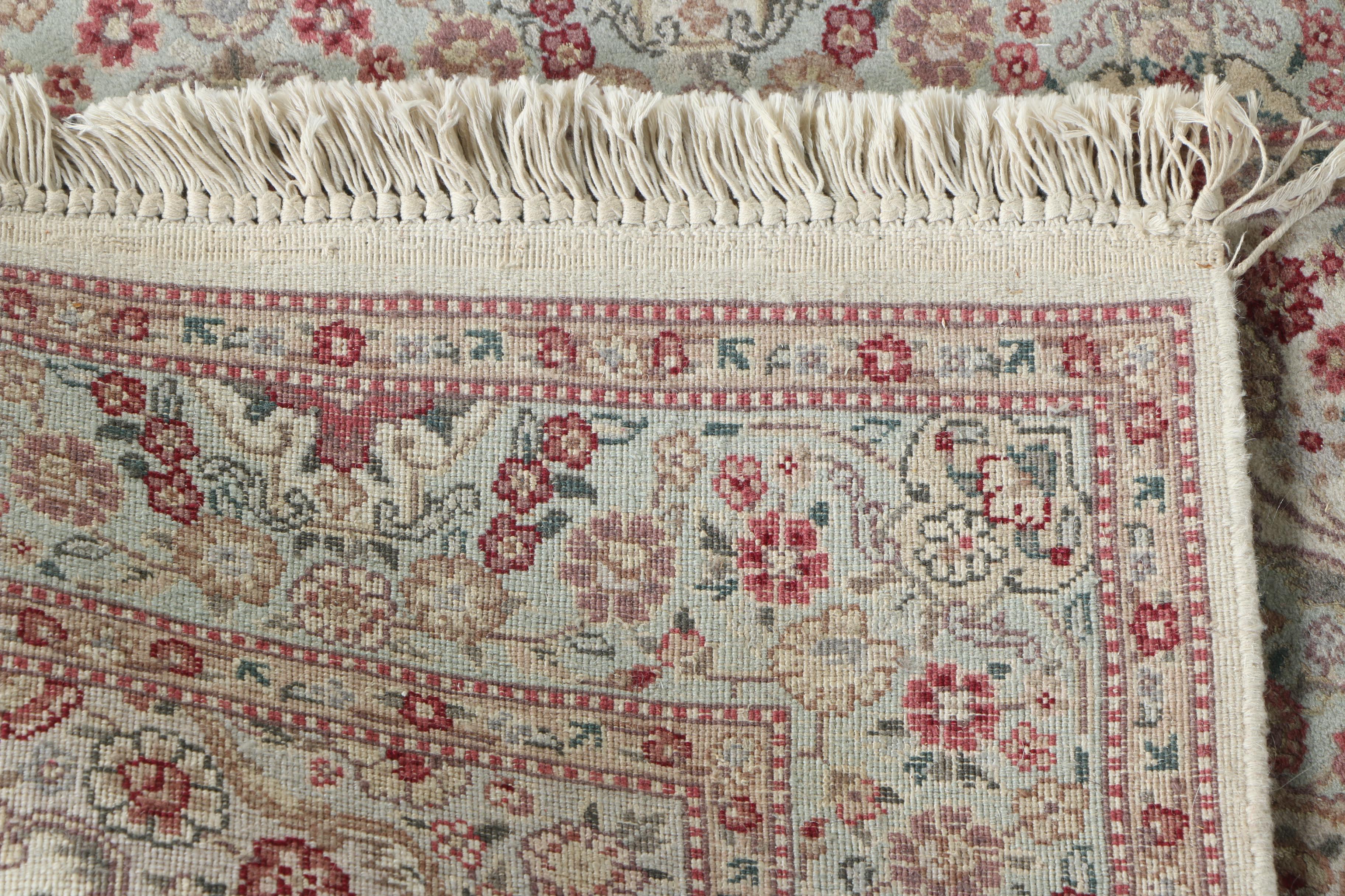 Finely Hand-Knotted Kerman-Style Accent Rug