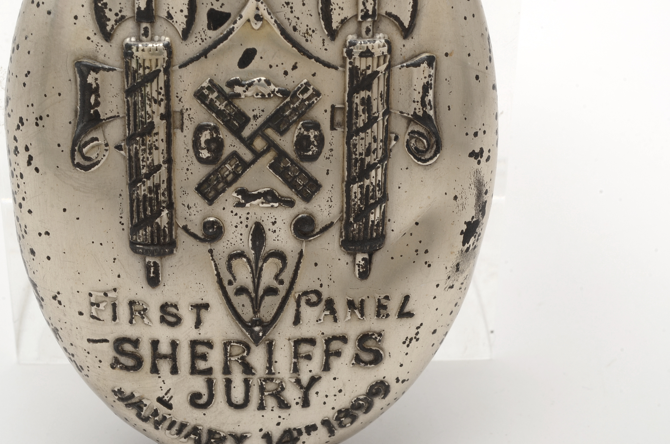 Late 19th Century Gorham Sterling Silver "First Panel Sheriffs Jury" Flask