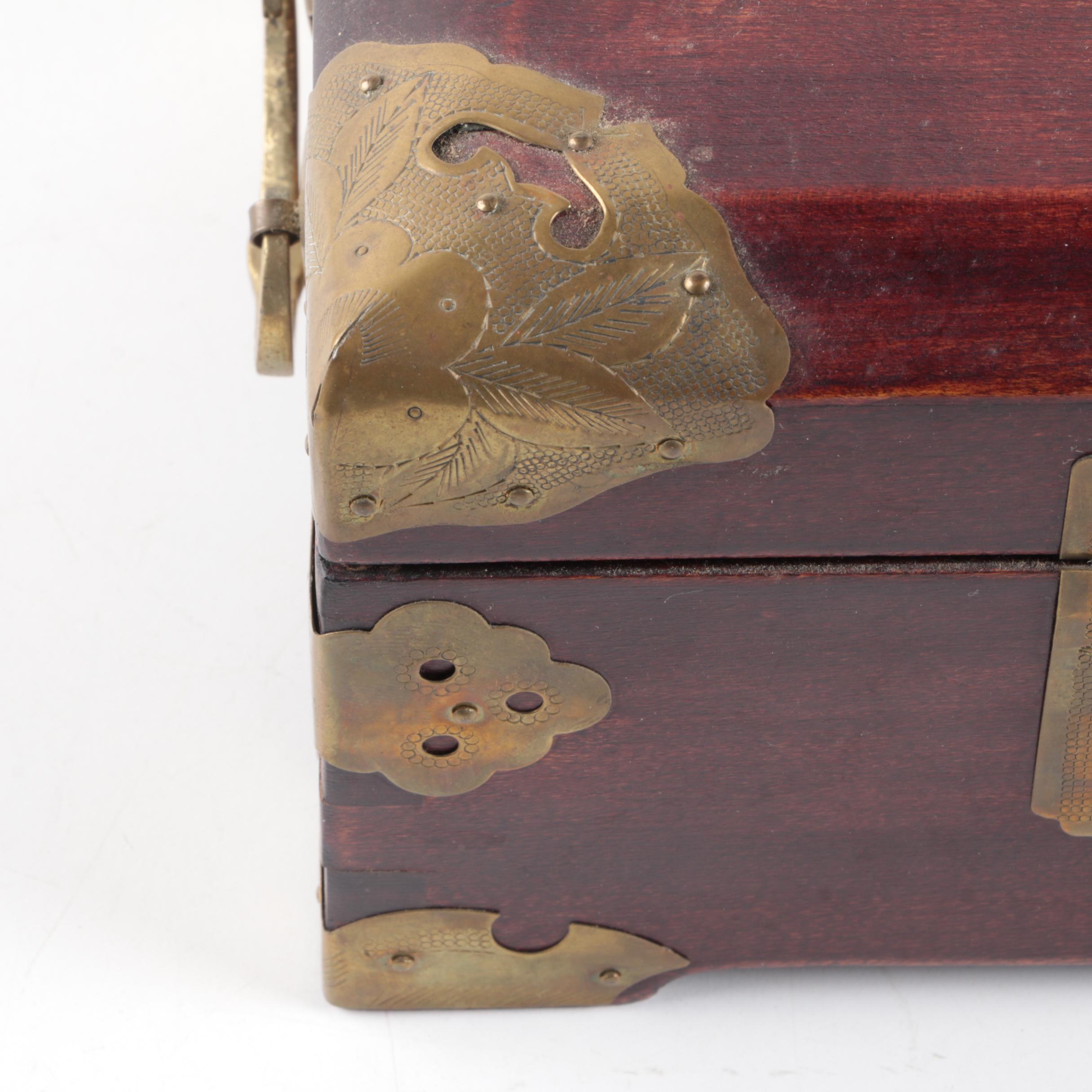 Shanghai Wood And Brass Jewelry Box