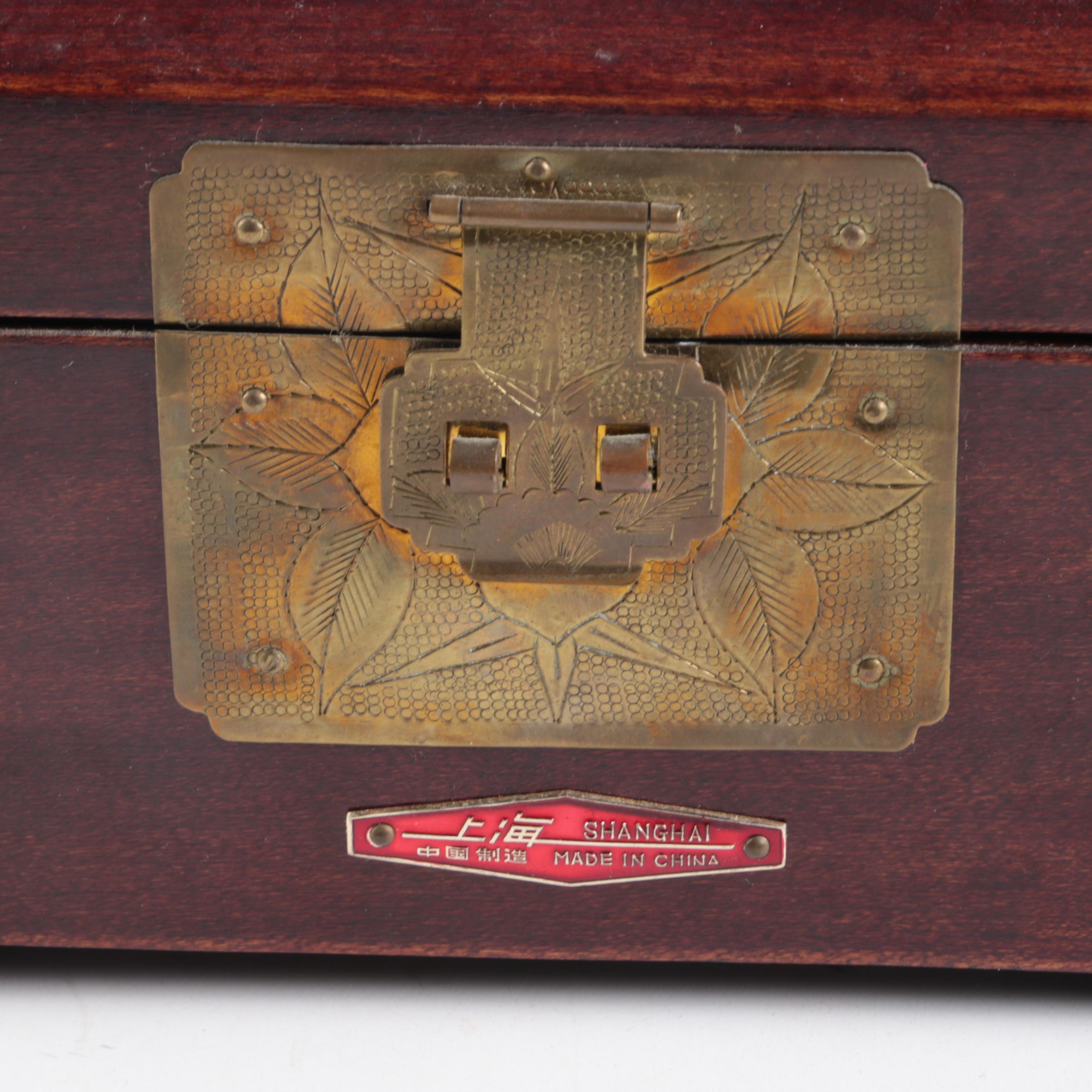 Shanghai Wood And Brass Jewelry Box