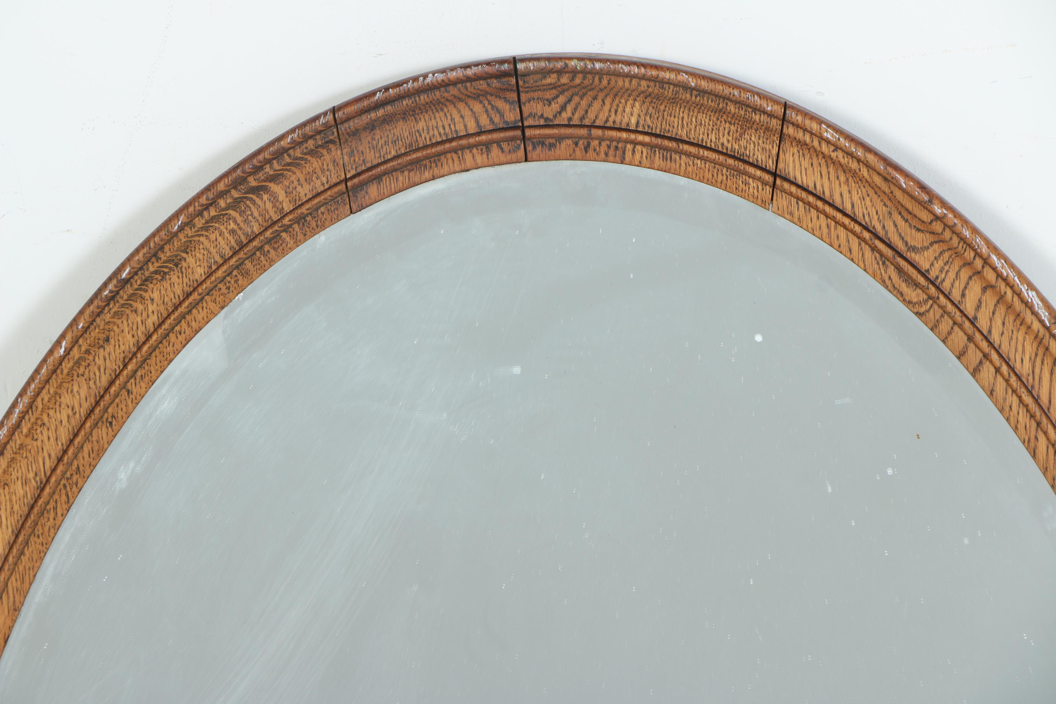 Wooden Framed Oval Mirror