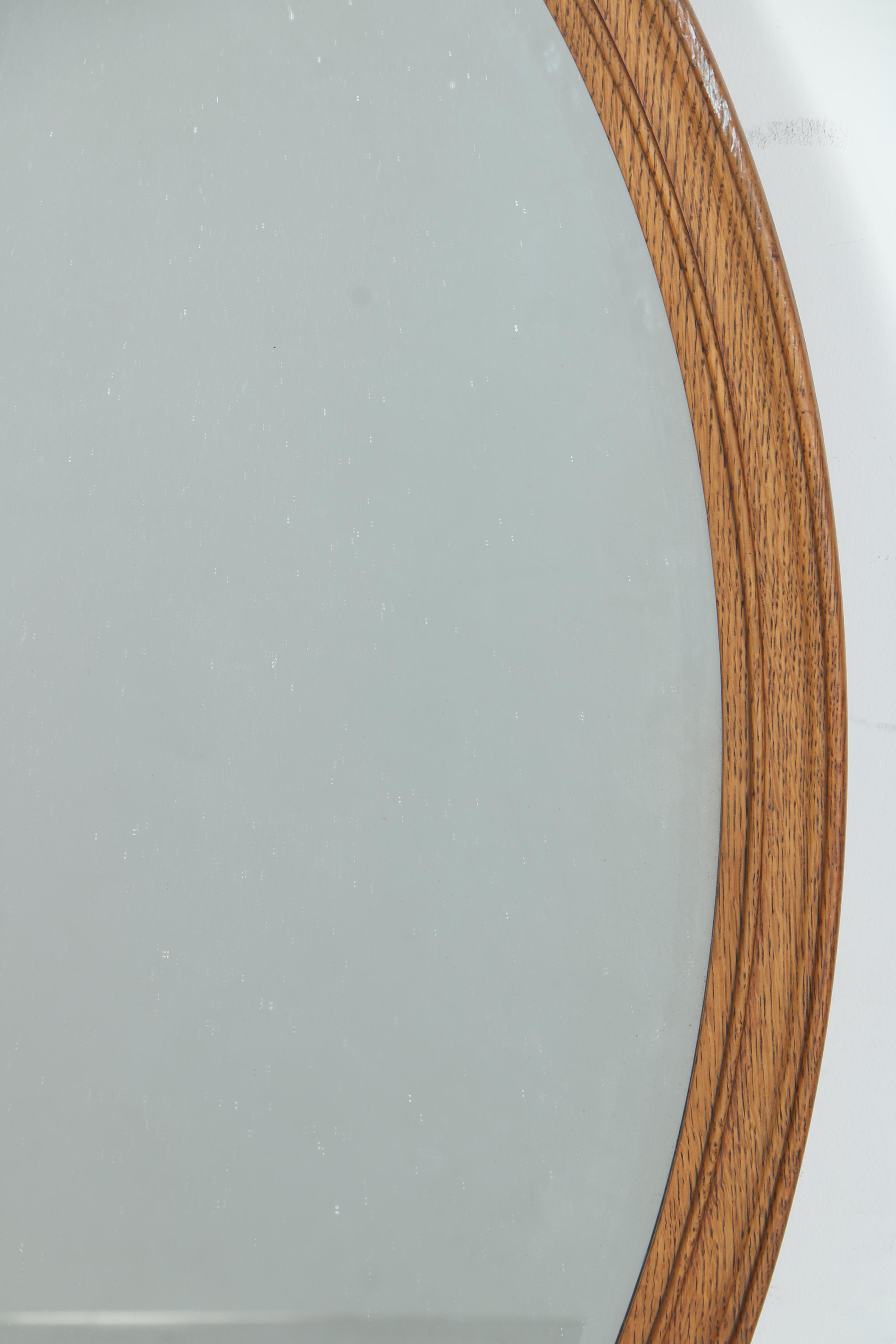 Wooden Framed Oval Mirror
