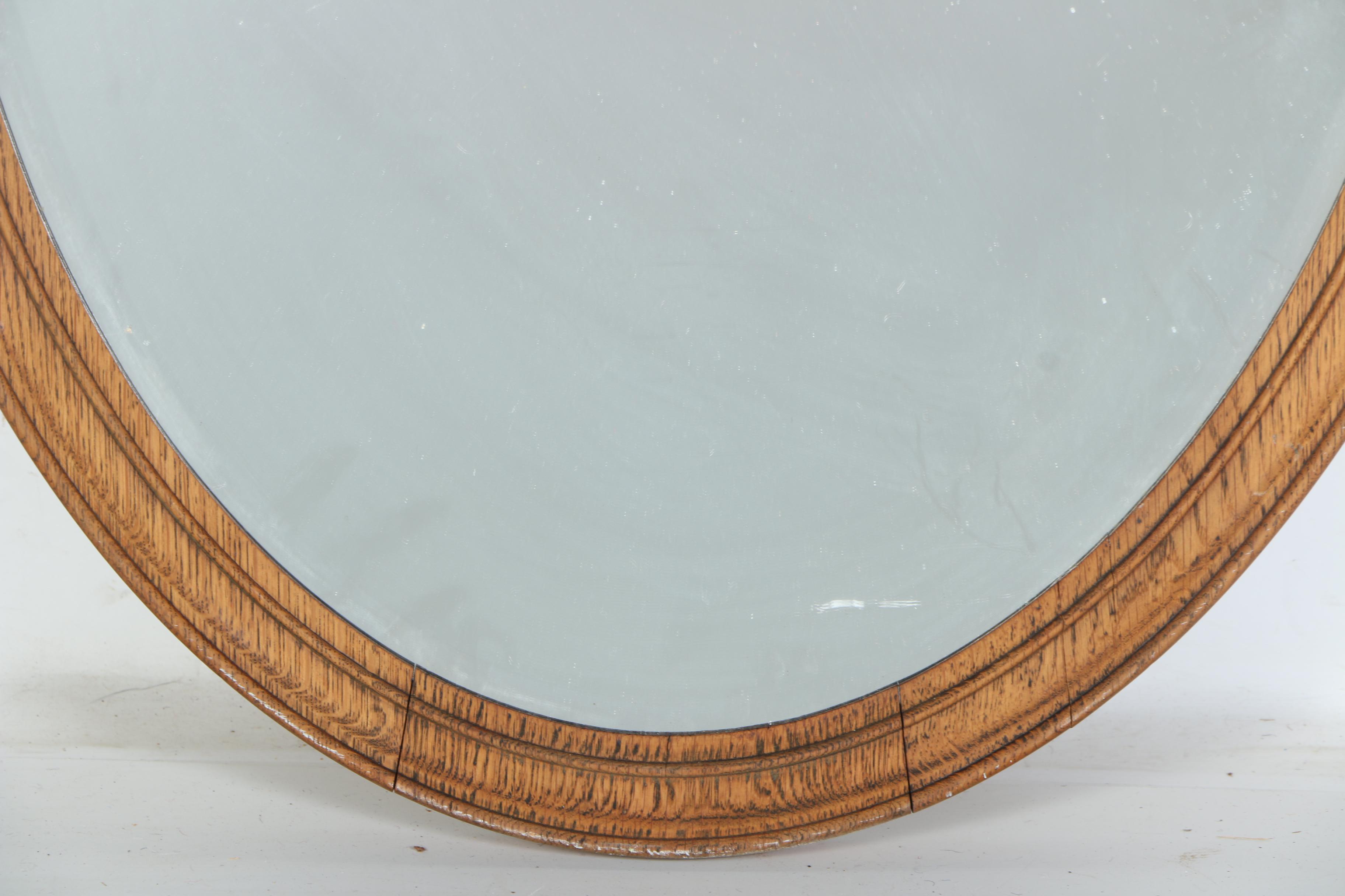 Wooden Framed Oval Mirror