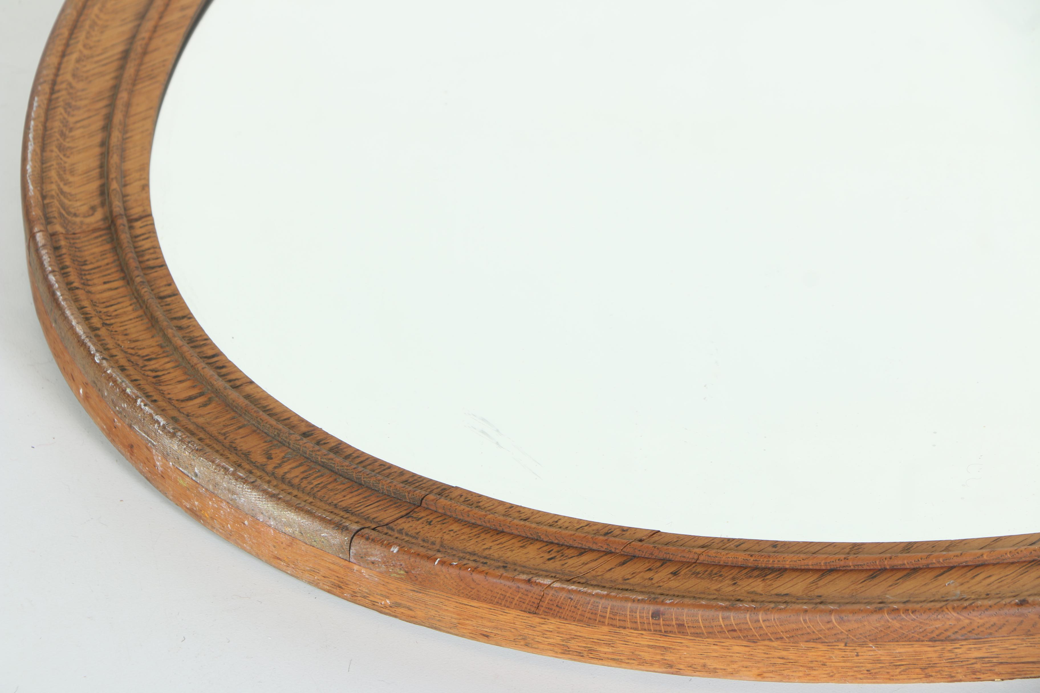 Wooden Framed Oval Mirror