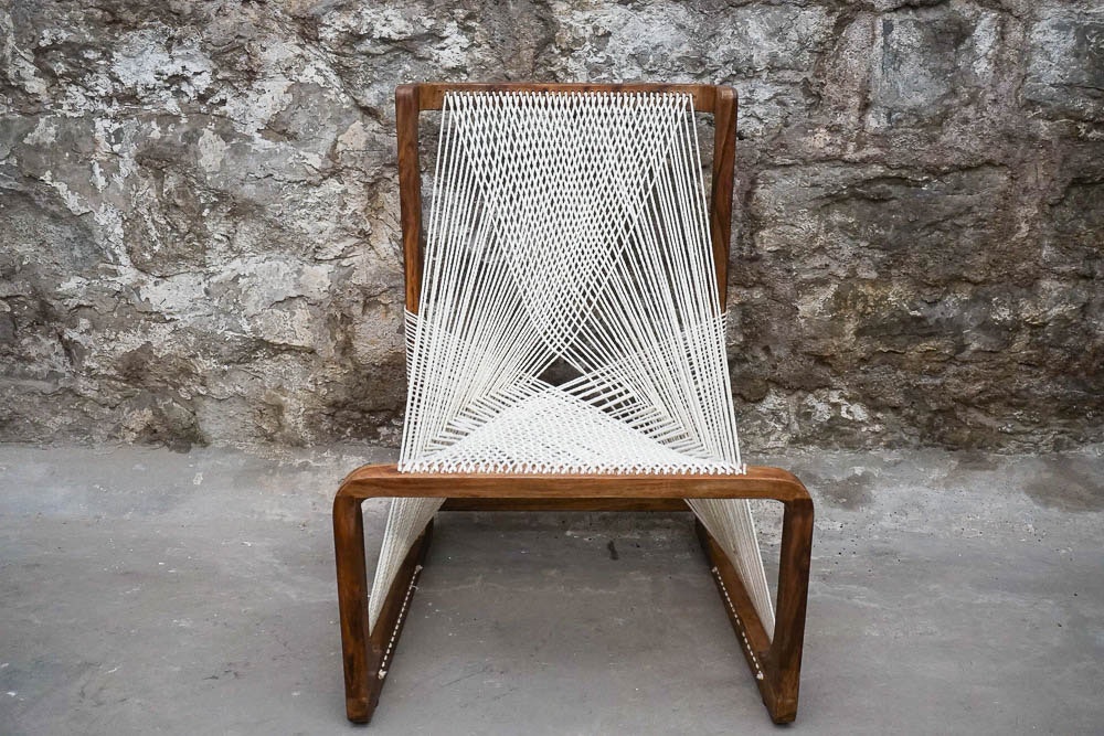 Danish Modern String Chair and Ottoman | EBTH