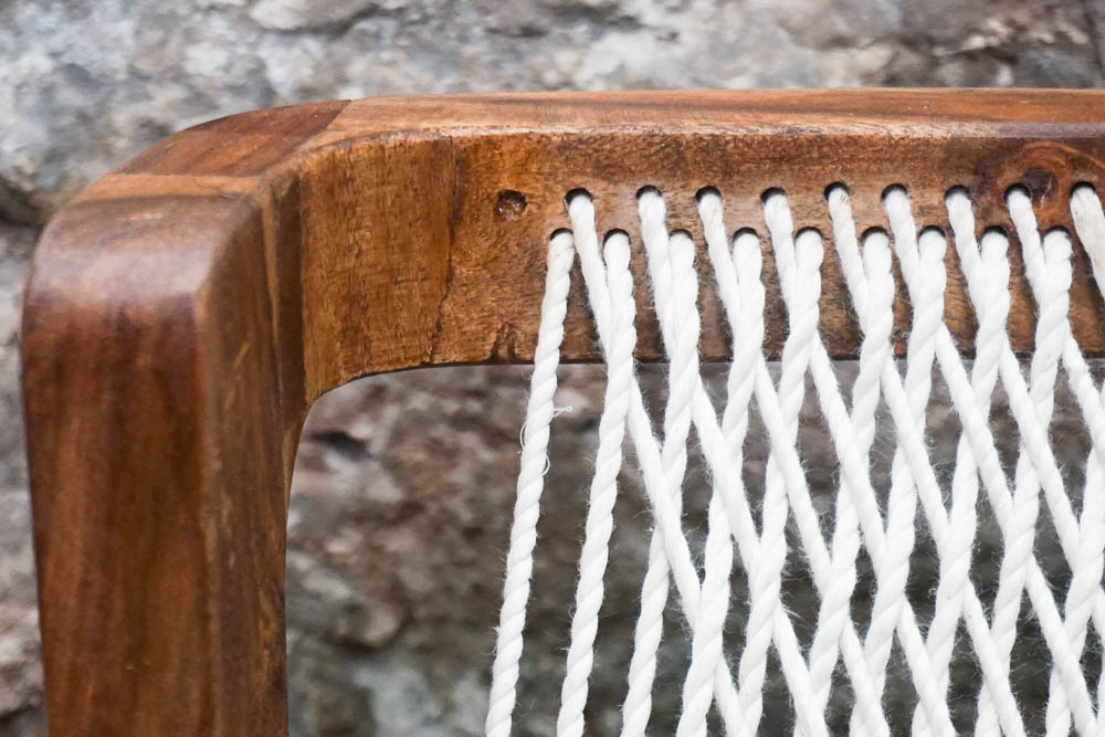 Danish Modern String Chair and Ottoman