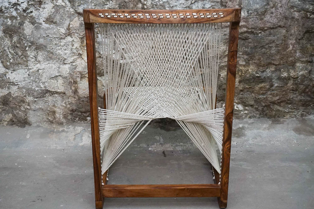 Danish Modern String Chair and Ottoman