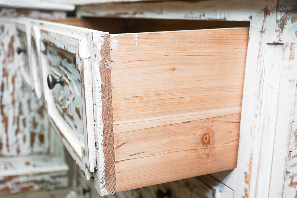 Rustic Style Distressed White Chest of Drawers