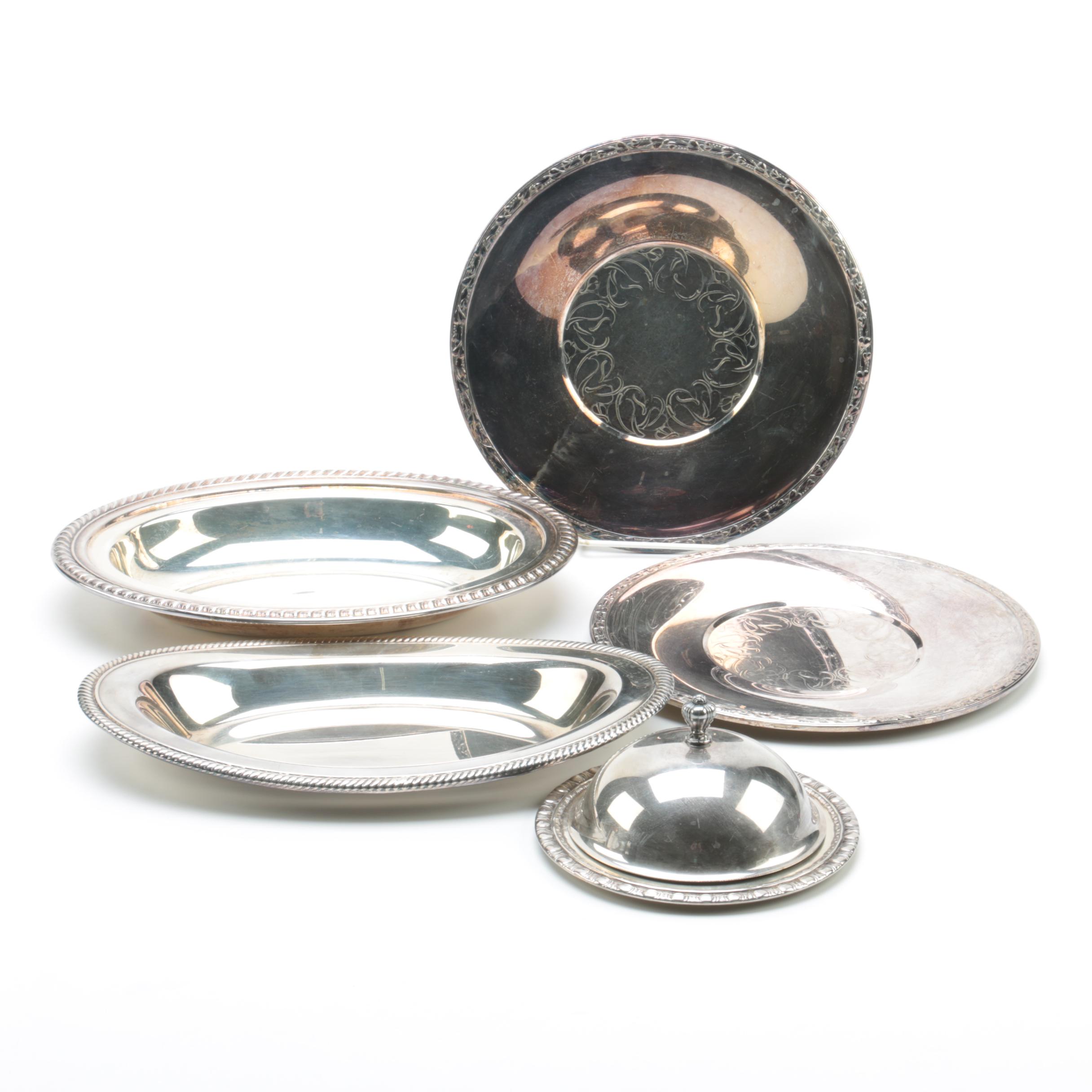 Wm. A. Rogers "Meadowbrook" Silver Plate Sandwich Plates with Other Serveware