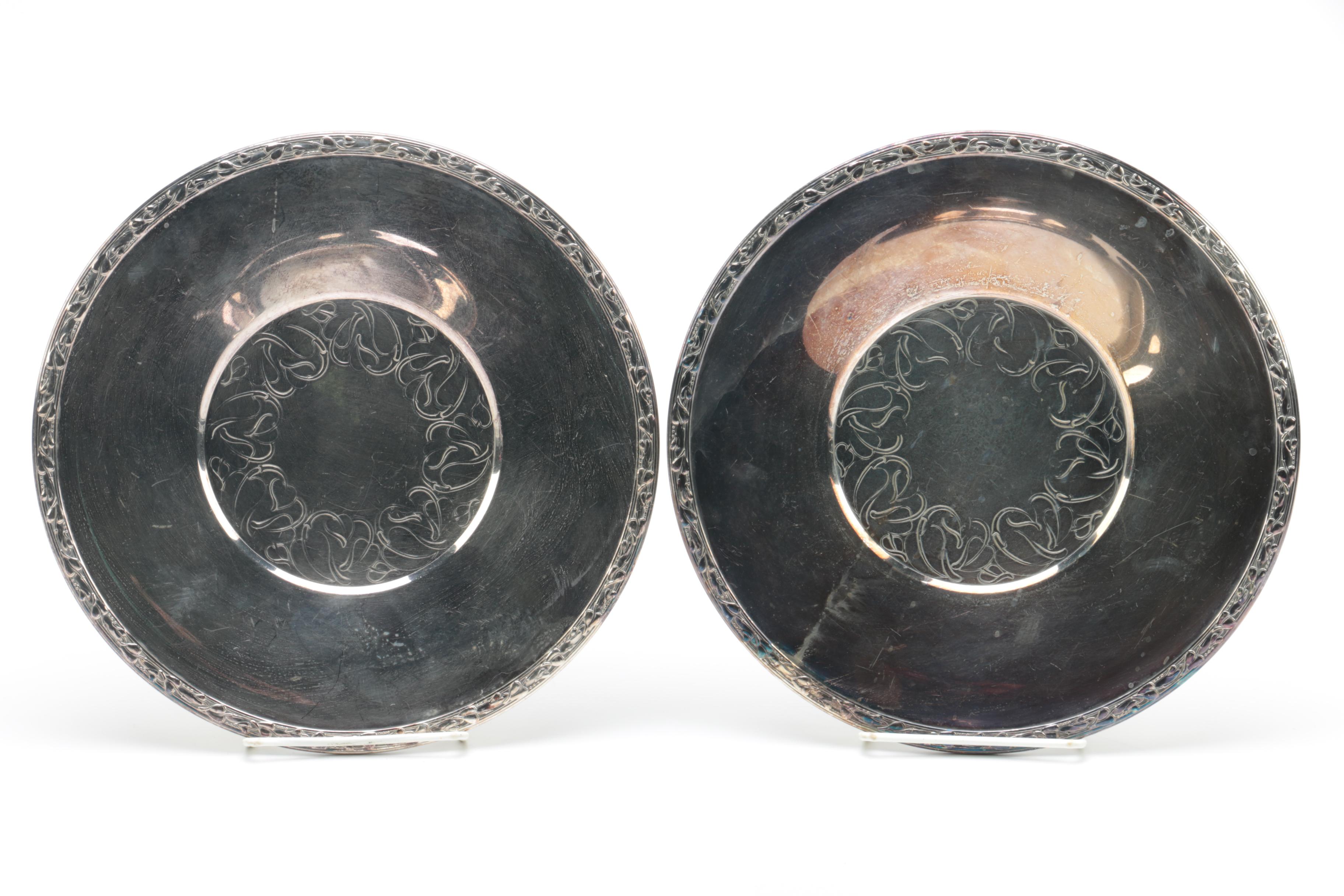 Wm. A. Rogers "Meadowbrook" Silver Plate Sandwich Plates with Other Serveware