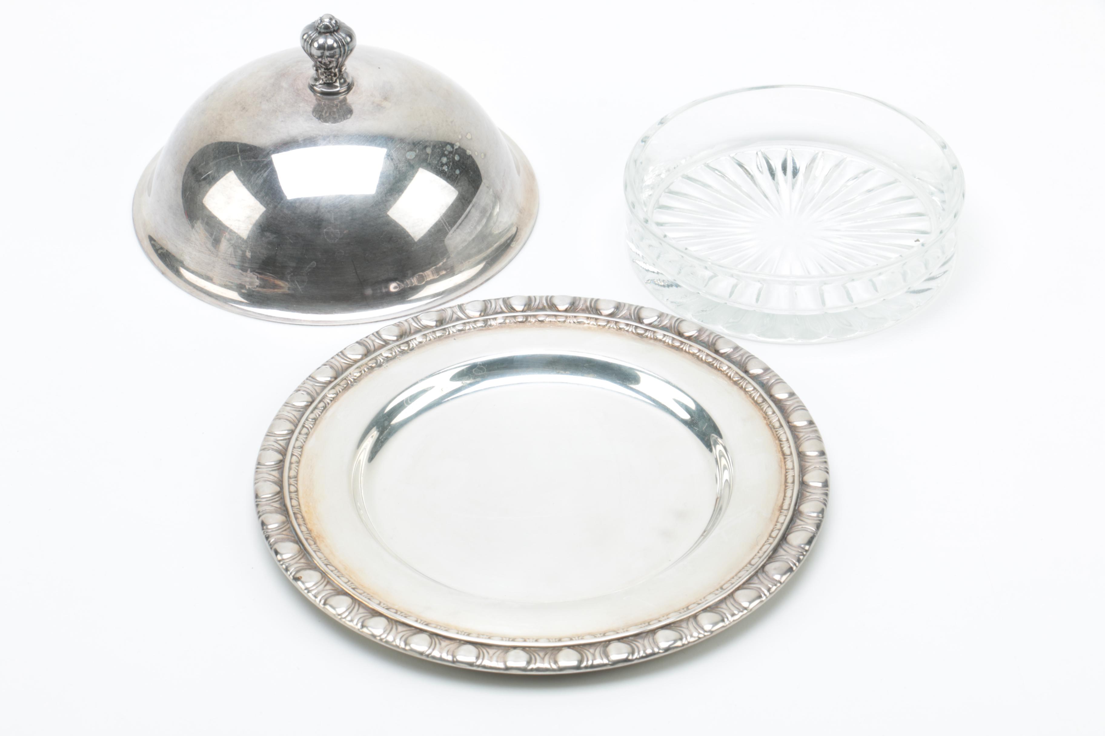 Wm. A. Rogers "Meadowbrook" Silver Plate Sandwich Plates with Other Serveware