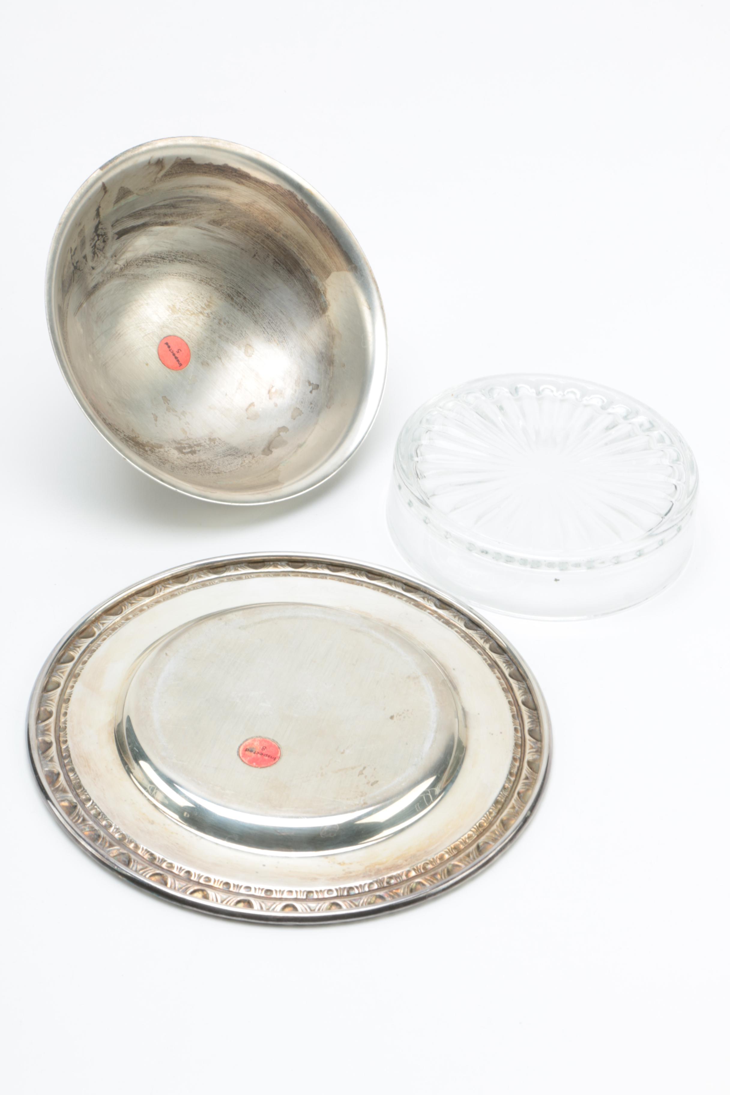 Wm. A. Rogers "Meadowbrook" Silver Plate Sandwich Plates with Other Serveware