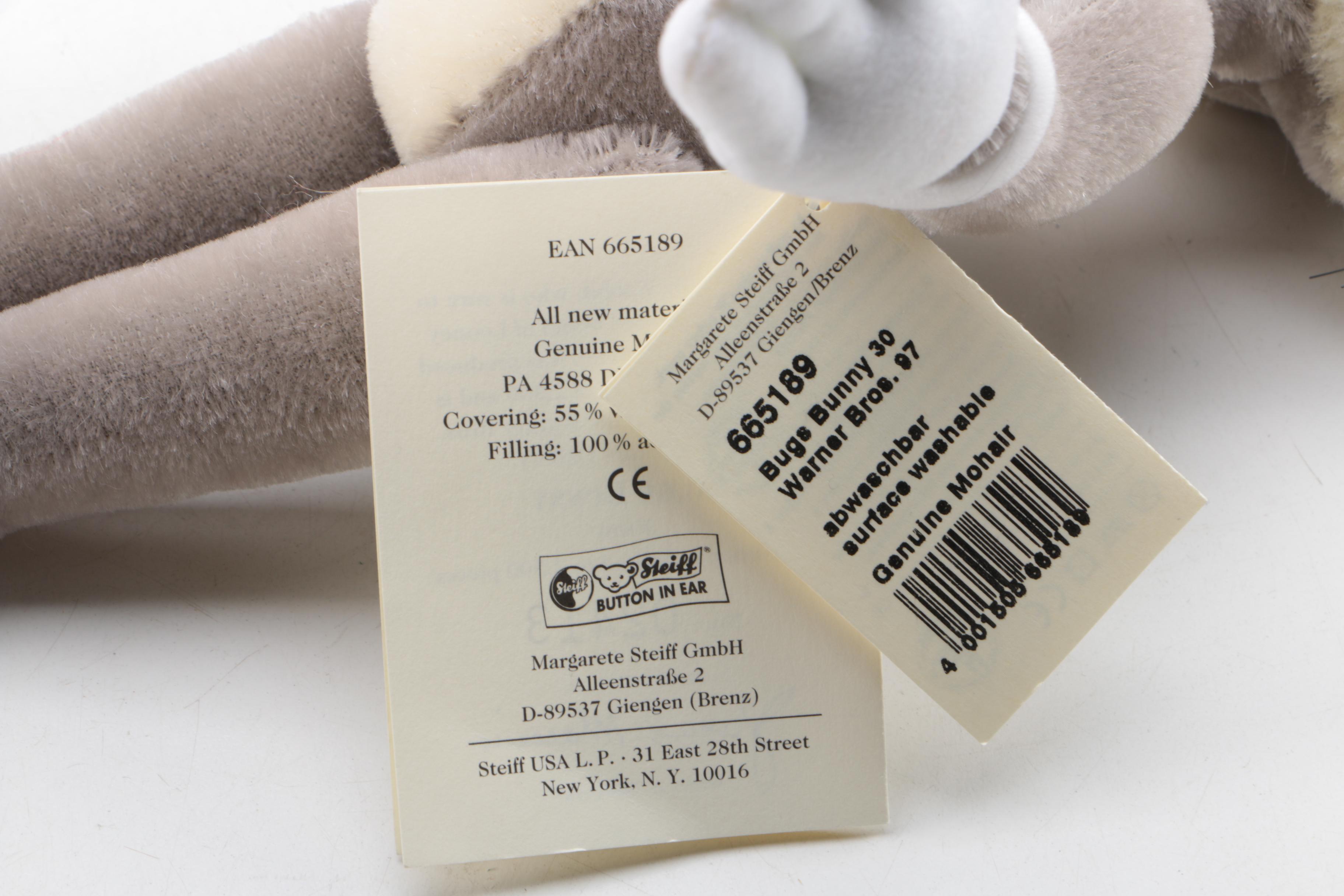 Steiff 75th Anniversary "Bugs Bunny" Plush Mohair Doll