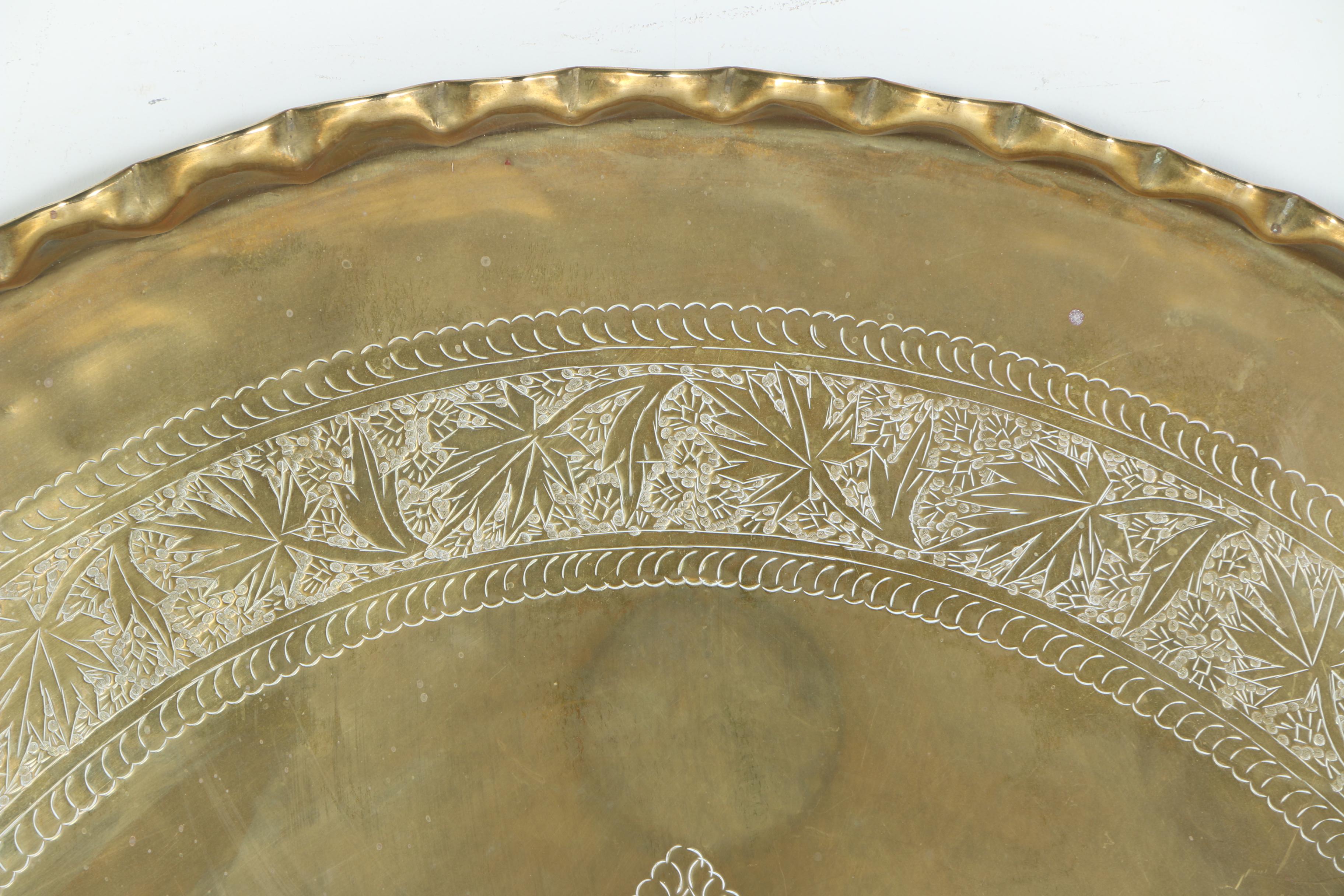 Vintage Mid Century Modern Brass Top Tray Table